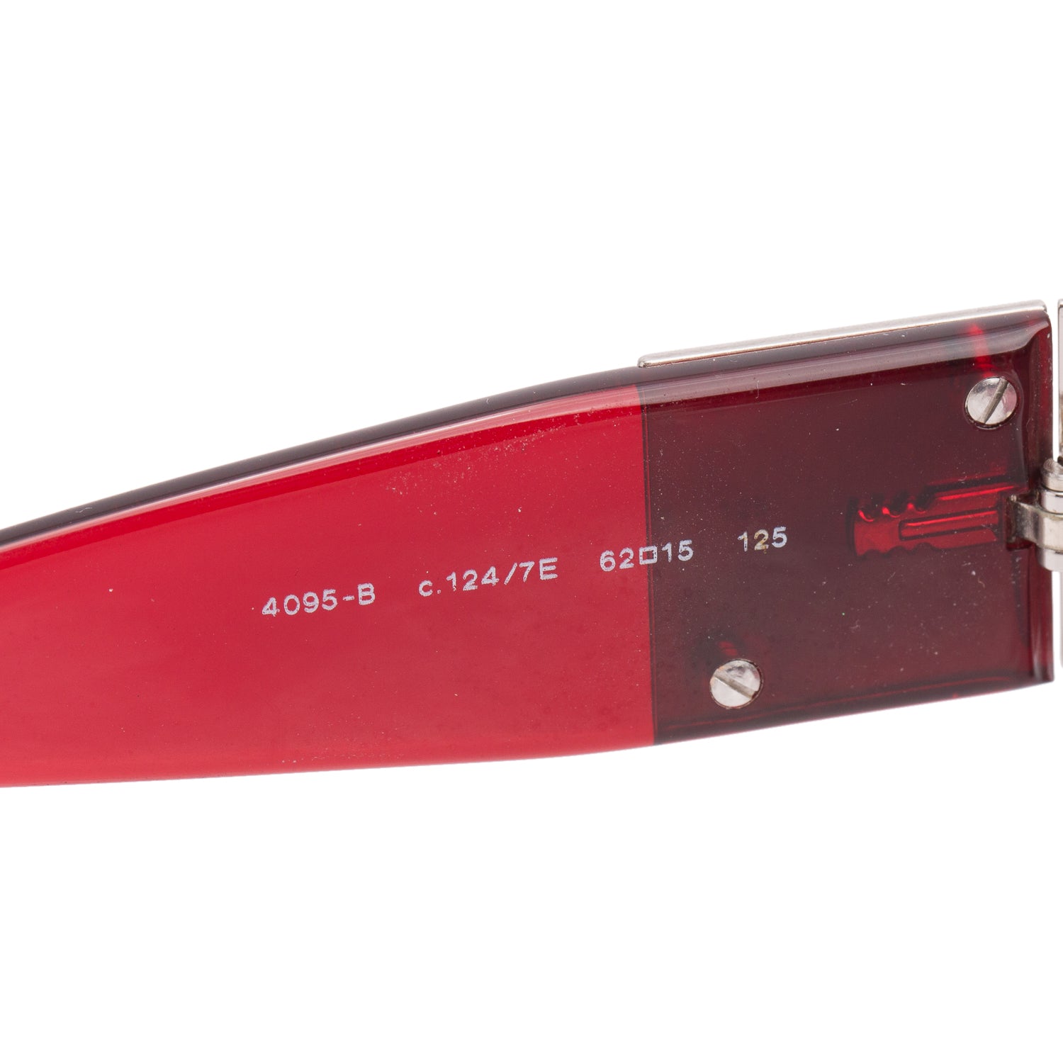 Chanel 4095-B Red Rimless Crystal CC Logo Square Sunglasses
