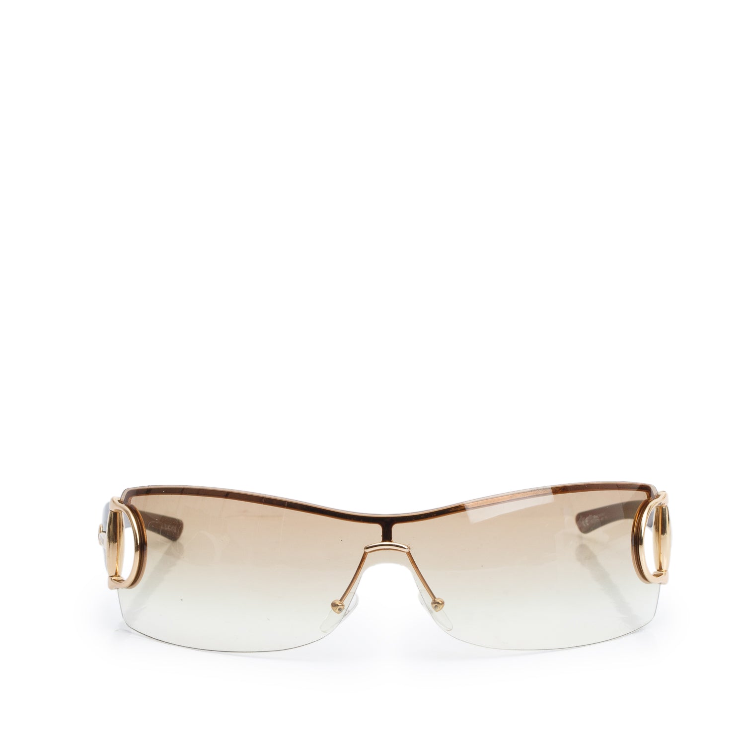 Gucci GG2712/S Brown Acetate Horsebit Shield Sunglasses w/ Case
