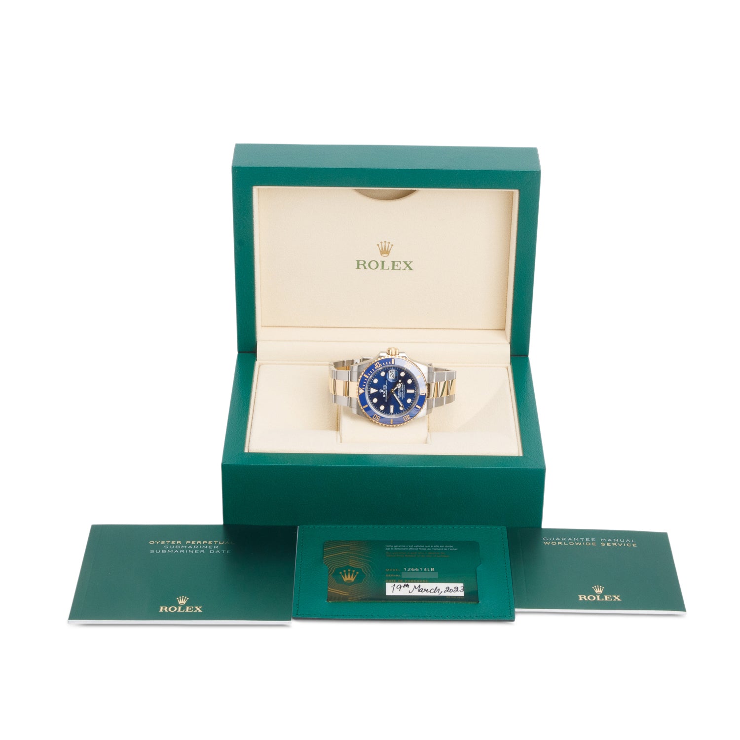 Rolex 2023 Stainless Steel & 18k Yellow Gold Submariner Date 41 MM Automatic Watch Blue Dial 126613LB w/ Box & Papers