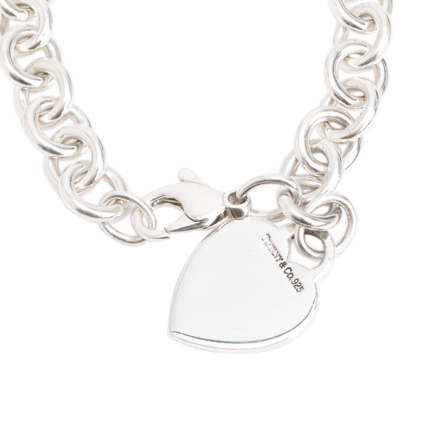 Tiffany & Co. Sterling Silver Heart Tag Charm Bracelet