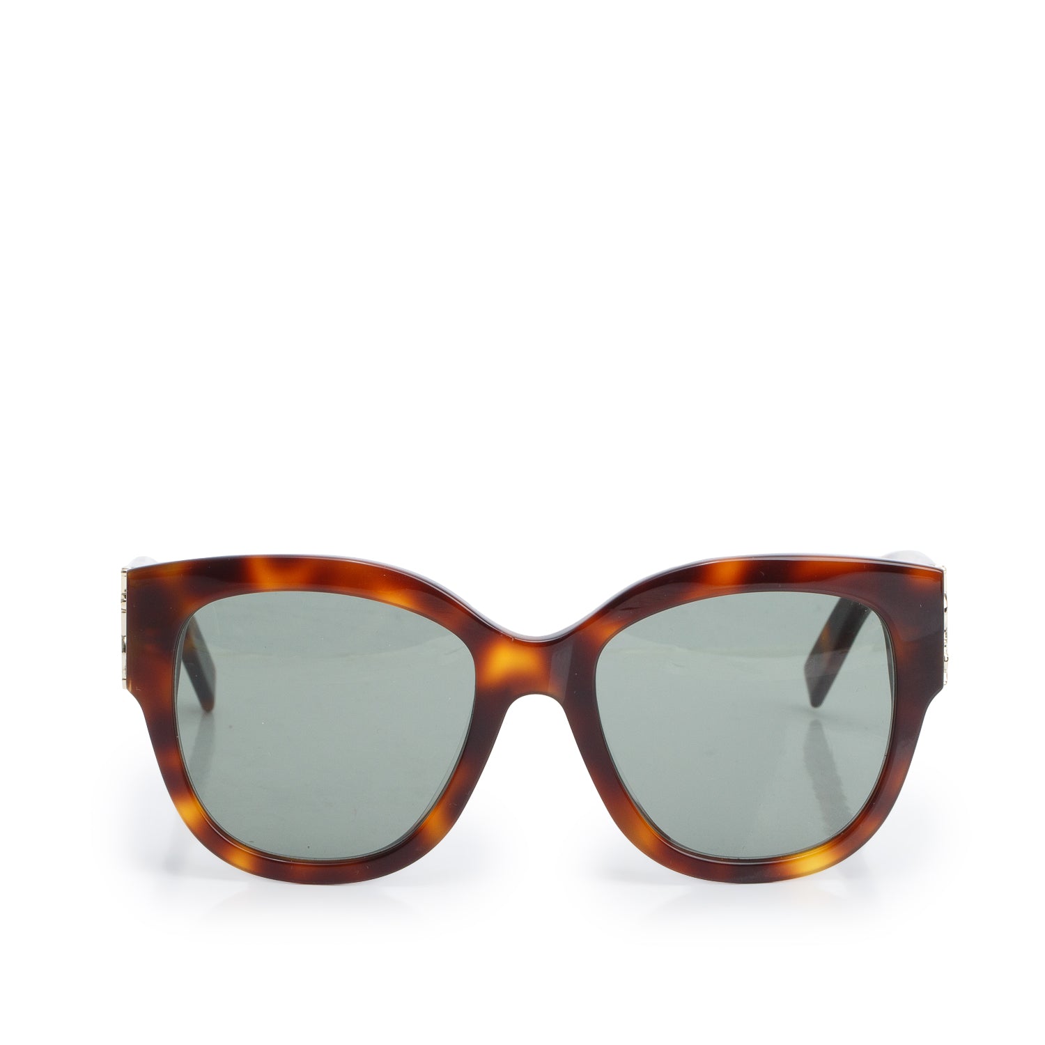 Saint Laurent SL M65/F Havana Acetate Square Cat-Eye Sunglasses w/ Case