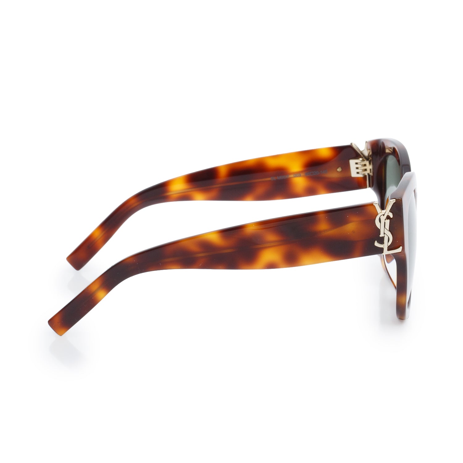 Saint Laurent SL M65/F Havana Acetate Square Cat-Eye Sunglasses w/ Case