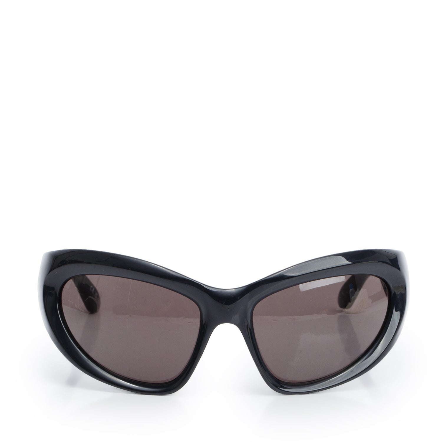 Balenciaga BB0228S Black Acetate Wrap Around Sunglasses w/ Case