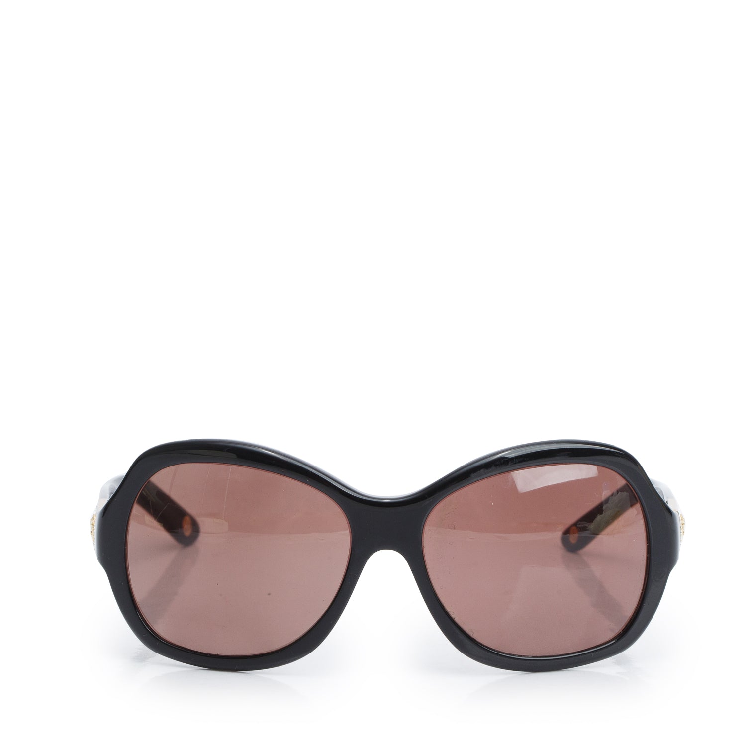 Versace 4191-B Black Medusa Crystal Round Sunglasses w/ Case
