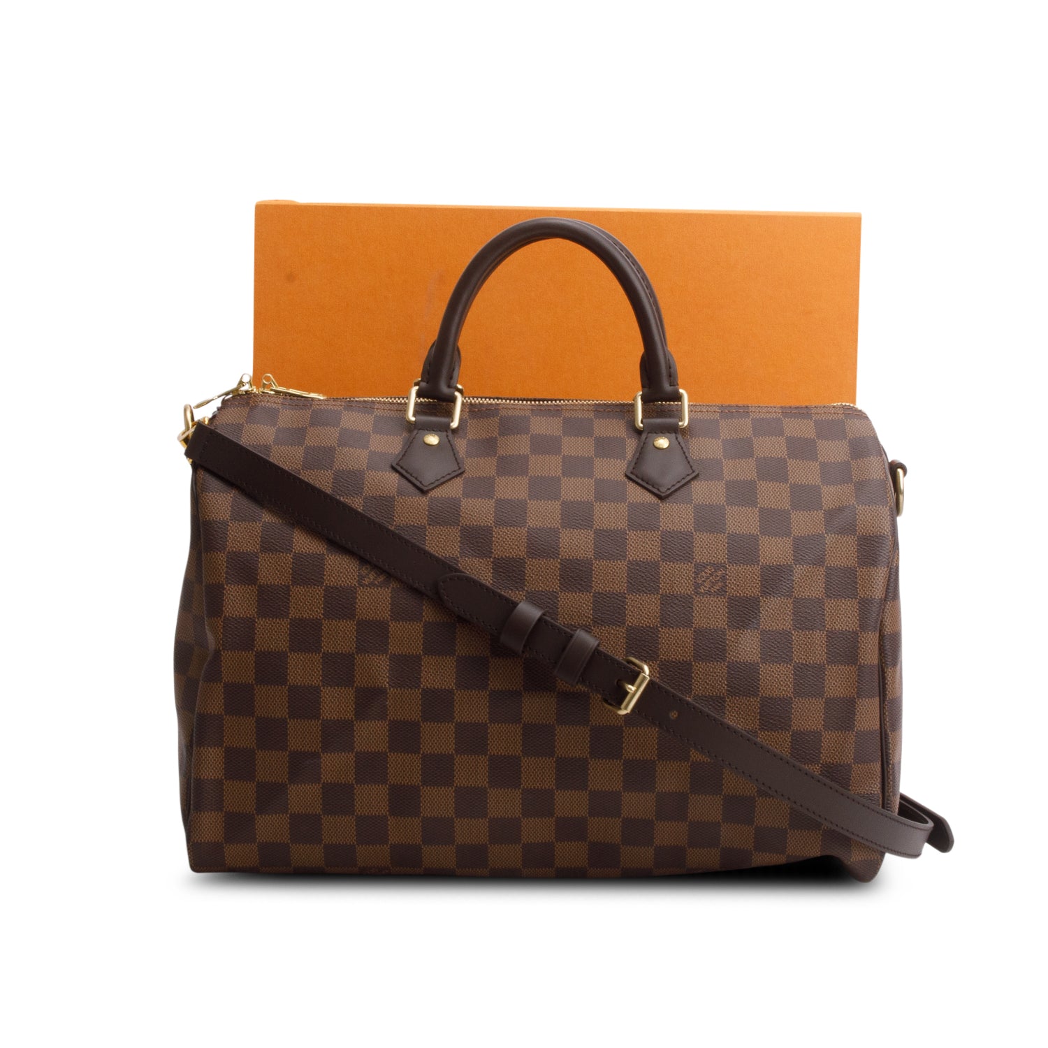 Louis Vuitton Damier Ebene Speedy Bandouliere 35 w/ Box & Strap