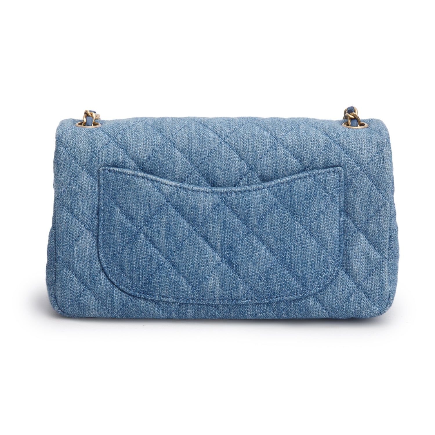 Chanel Denim Quilted Mini Rectangular Pearl Crush Flap w/ Box