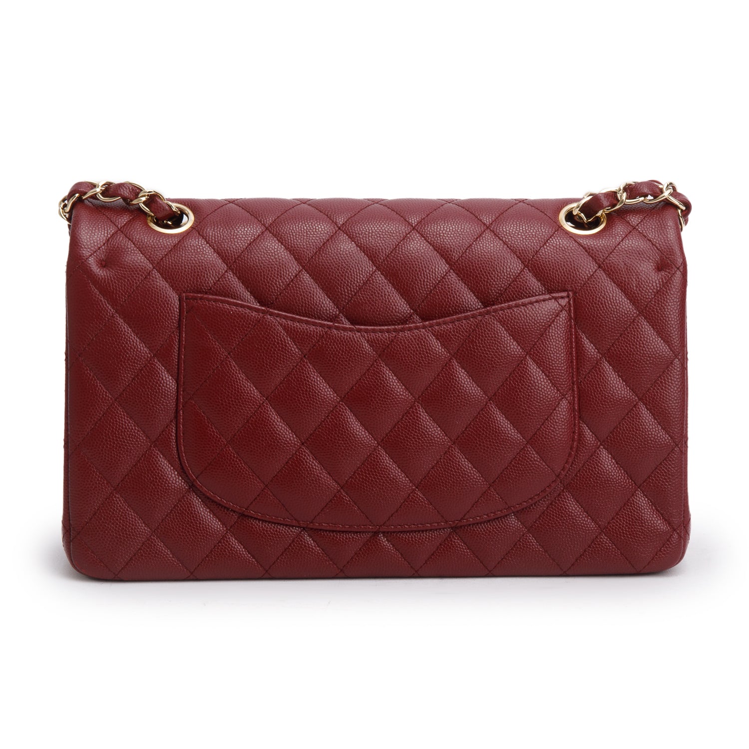 Chanel Burgundy Caviar Classic Medium Double Flap Bag