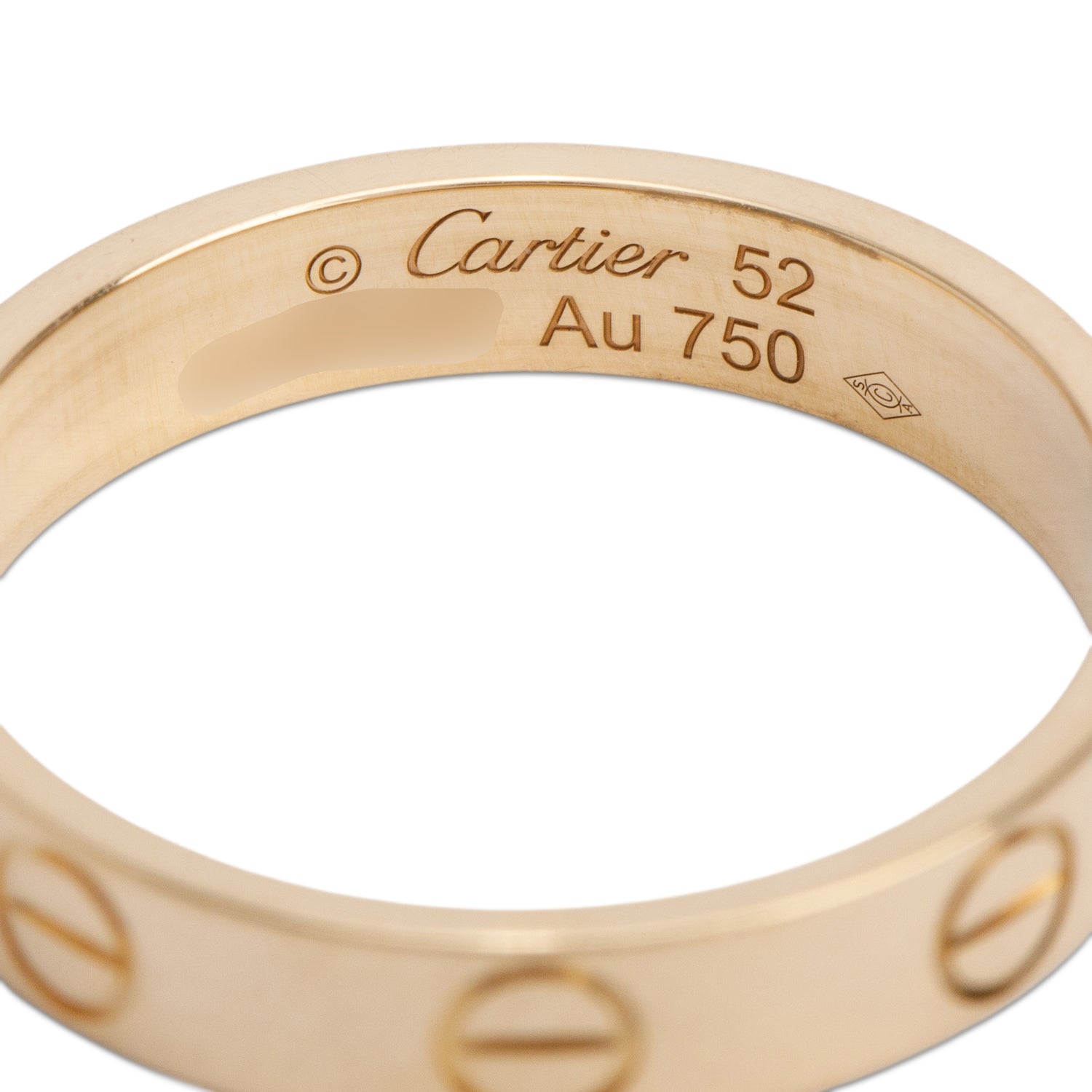 Cartier 2025 18k Yellow Gold 3.6 mm Love Wedding Band Ring, Size 52 6 w/ Box, Receipt & Certificate