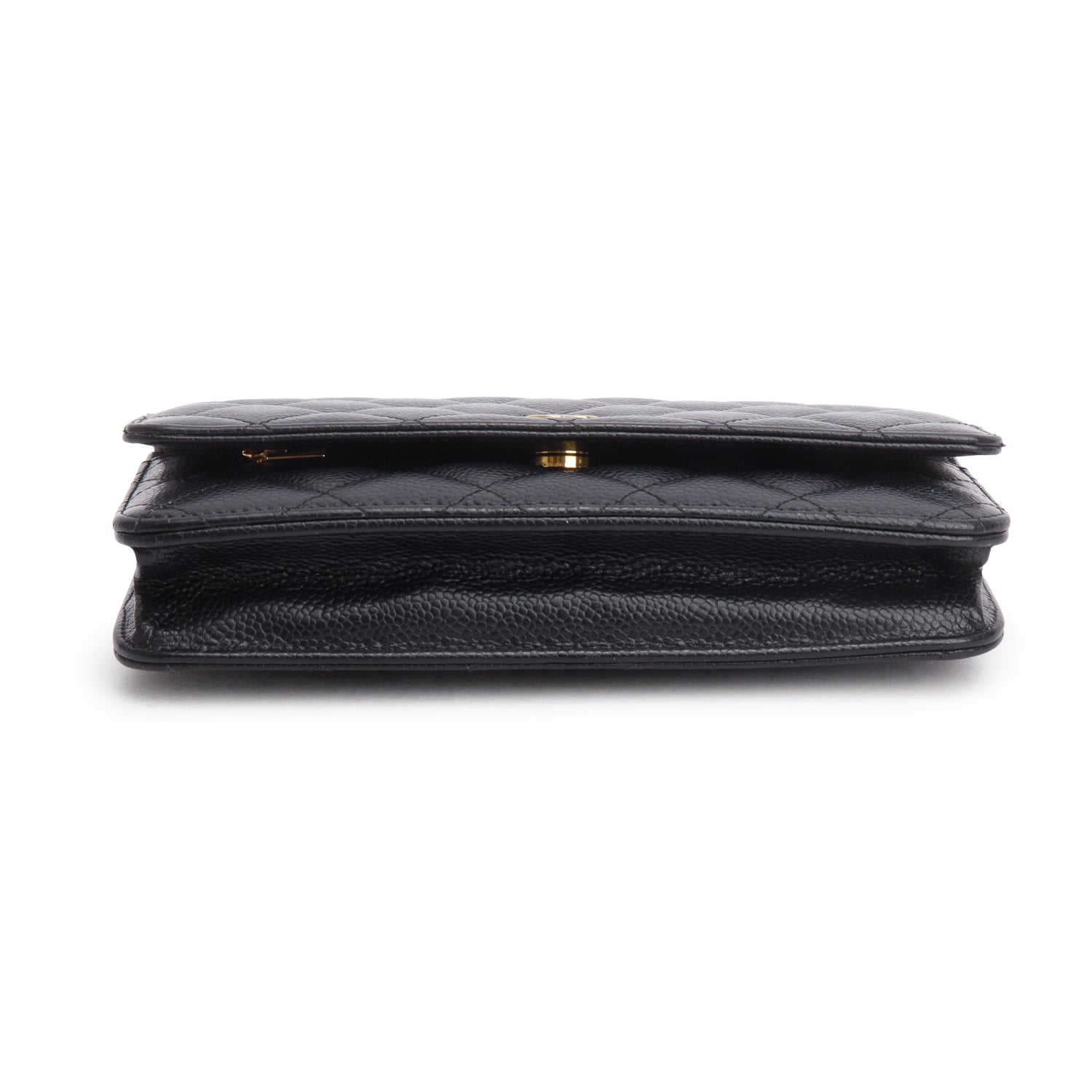 Chanel Black Caviar Quilted Classic Wallet on Chain