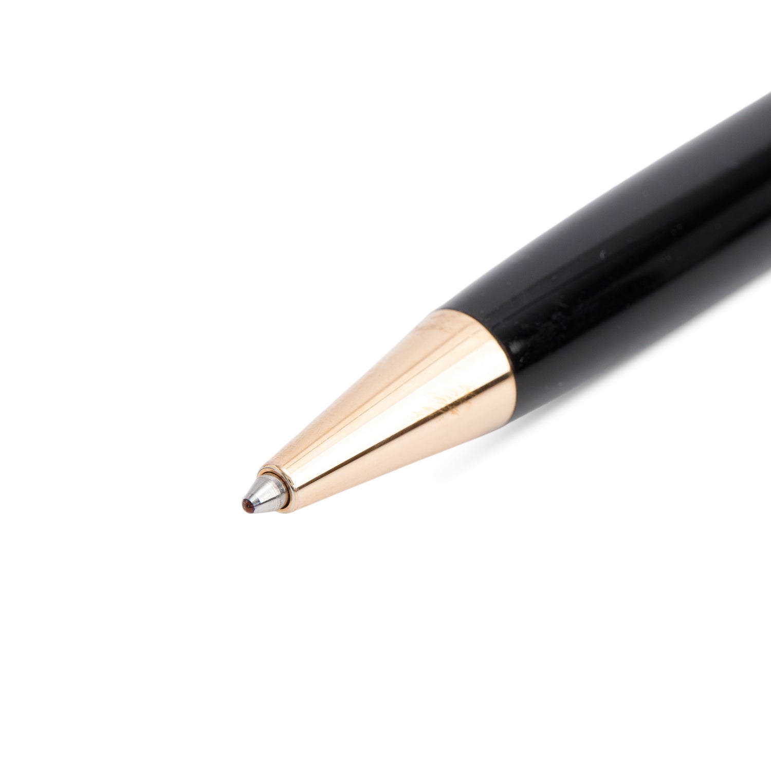 Montblanc Yellow Gold Coated Meisterstuck Classique Black Resin Ballpoint Pen w/ Box