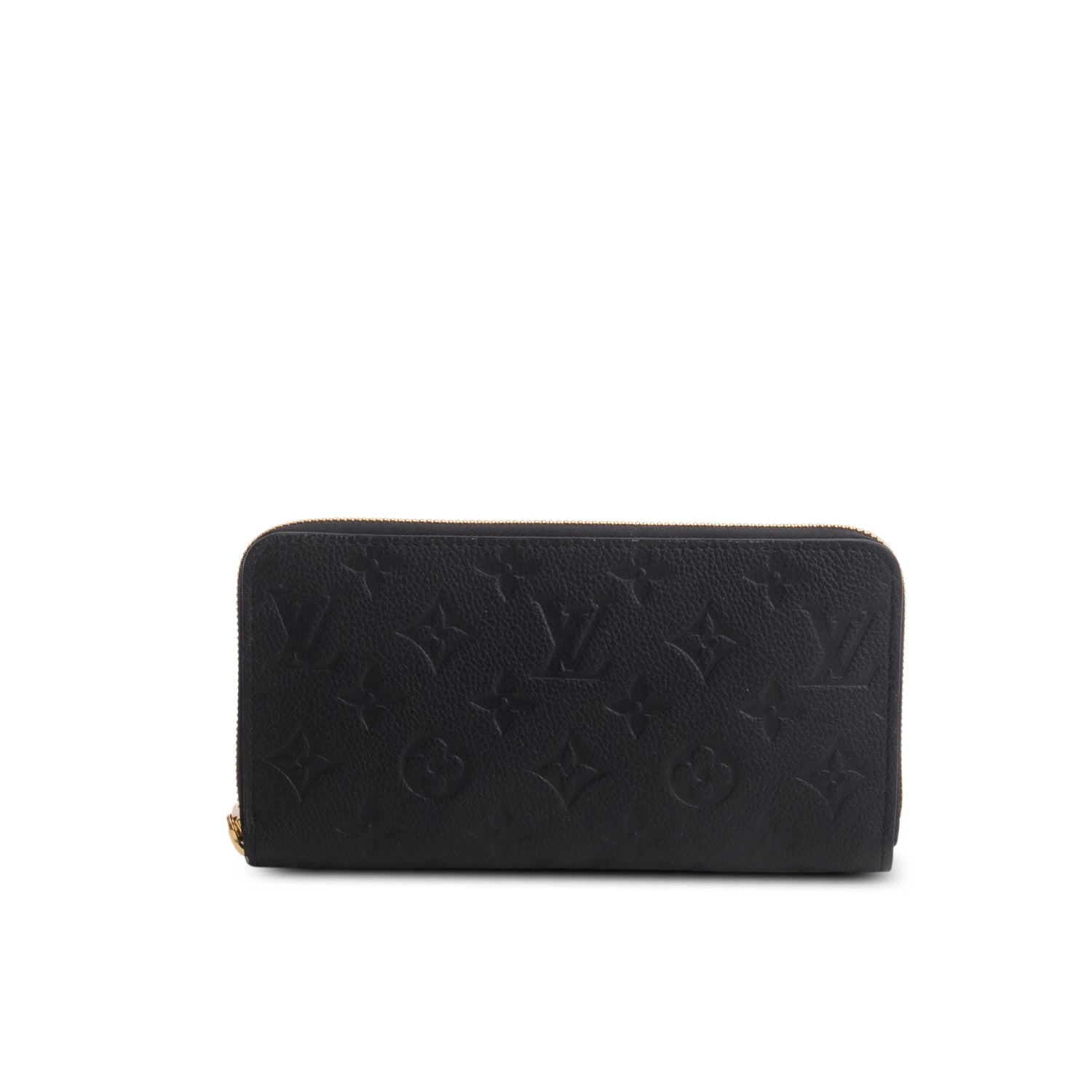 Louis Vuitton Black Monogram Empreinte Leather Zippy Wallet w/ Box