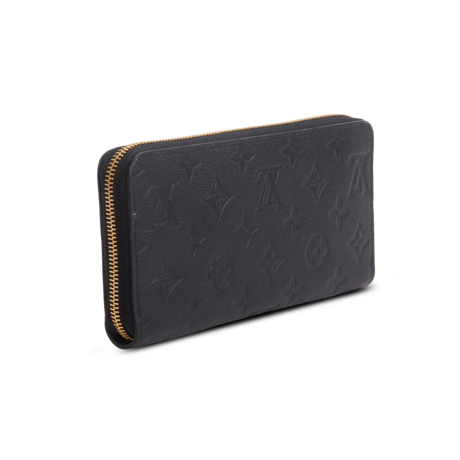 Louis Vuitton Black Monogram Empreinte Leather Zippy Wallet w/ Box