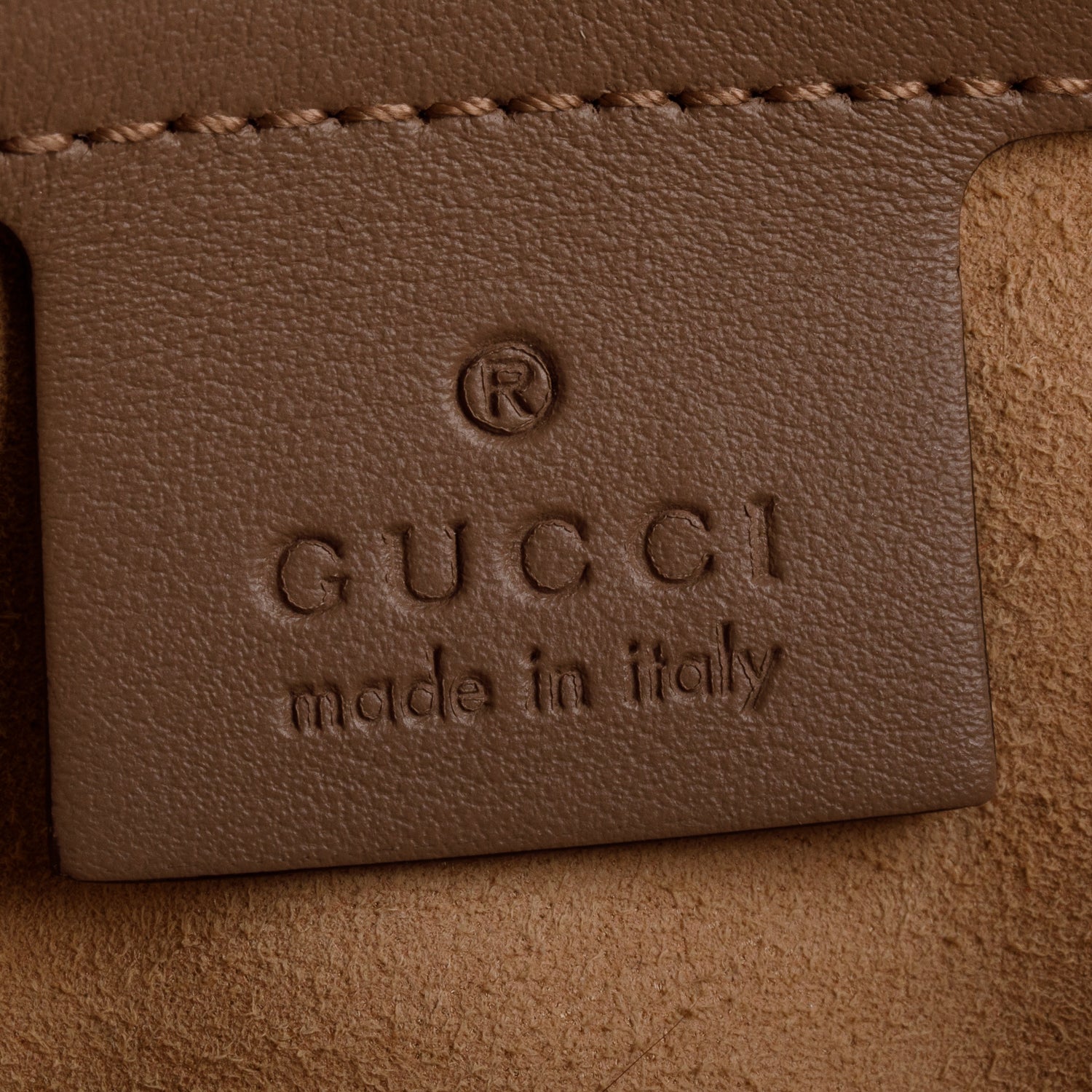 Gucci Taupe Leather GG Marmont Small Shoulder Bag