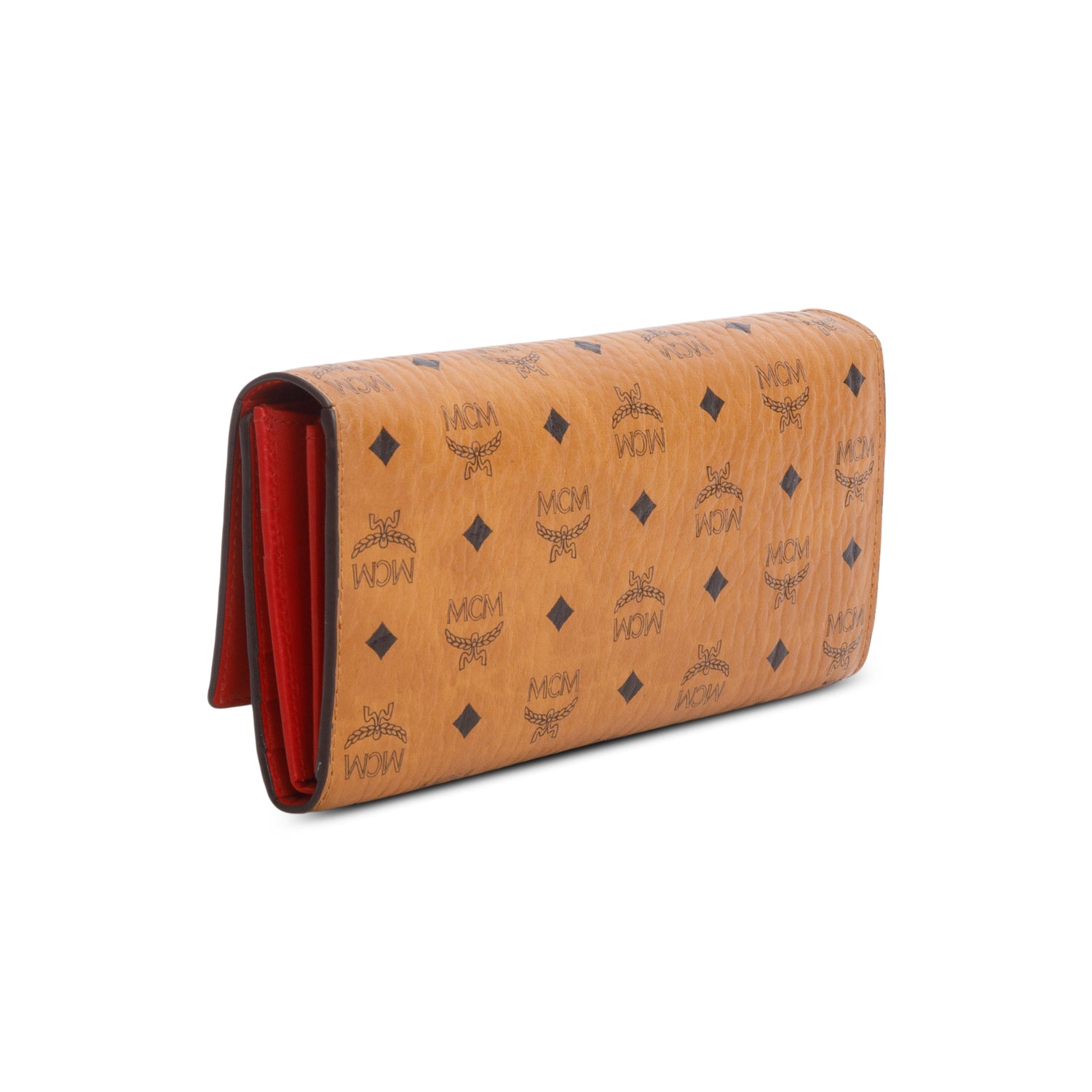 MCM Brown Visetos Long Tri-Fold Wallet