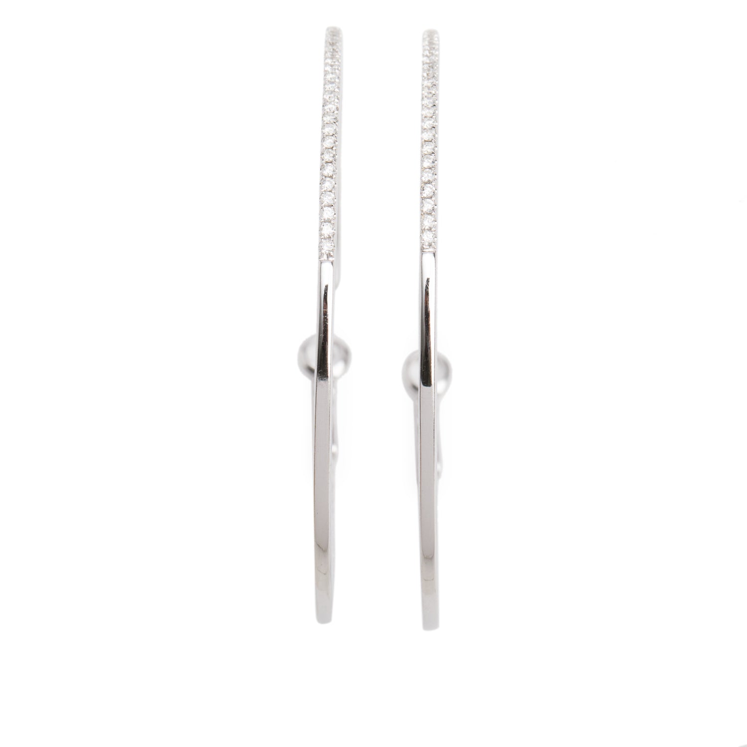 18k White Gold 3.09 tcw. Diamond Inside-Out Hoop Earrings