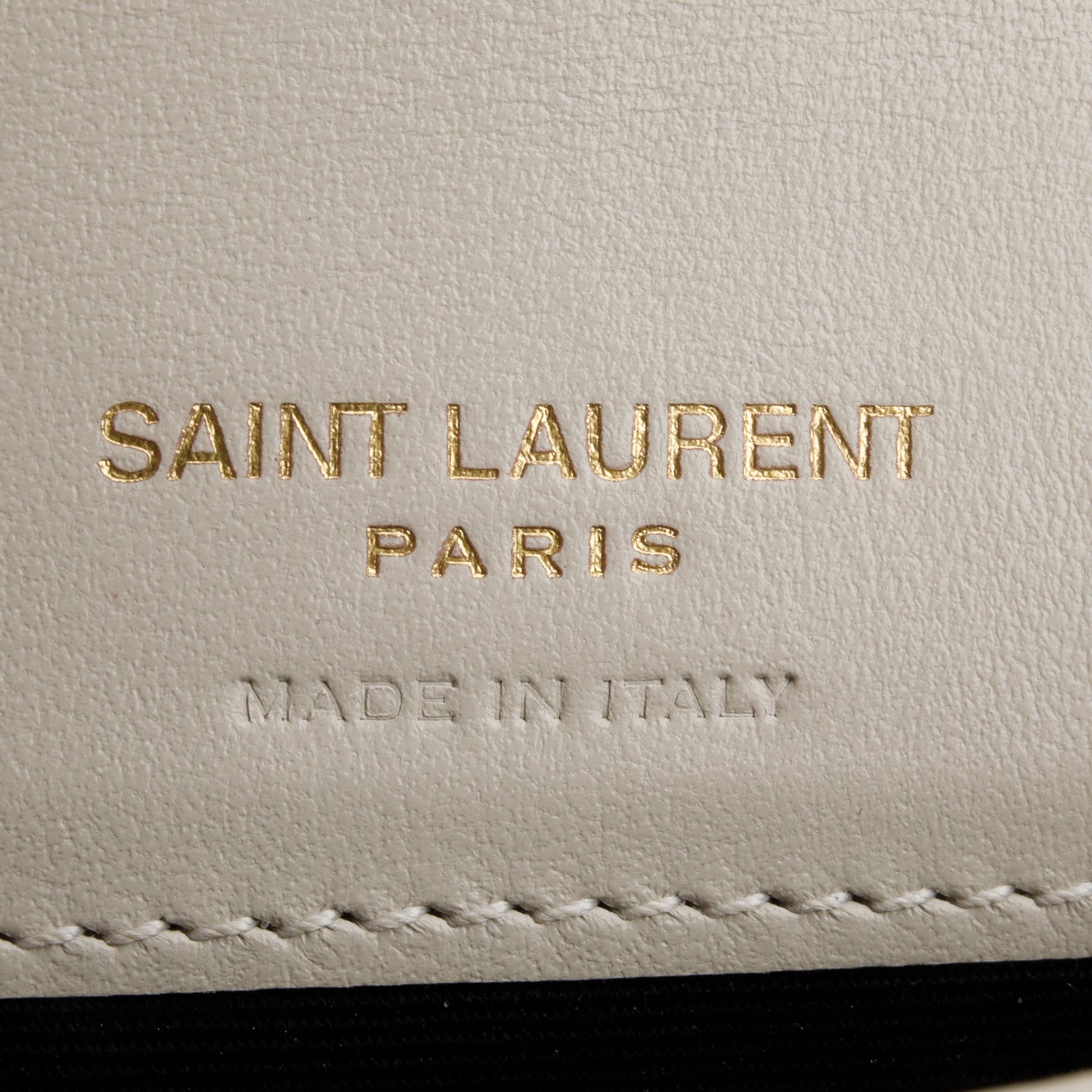 Saint Laurent 2023 White Croc Embossed Leather Cassandre Phone Holder Bag w/ Box