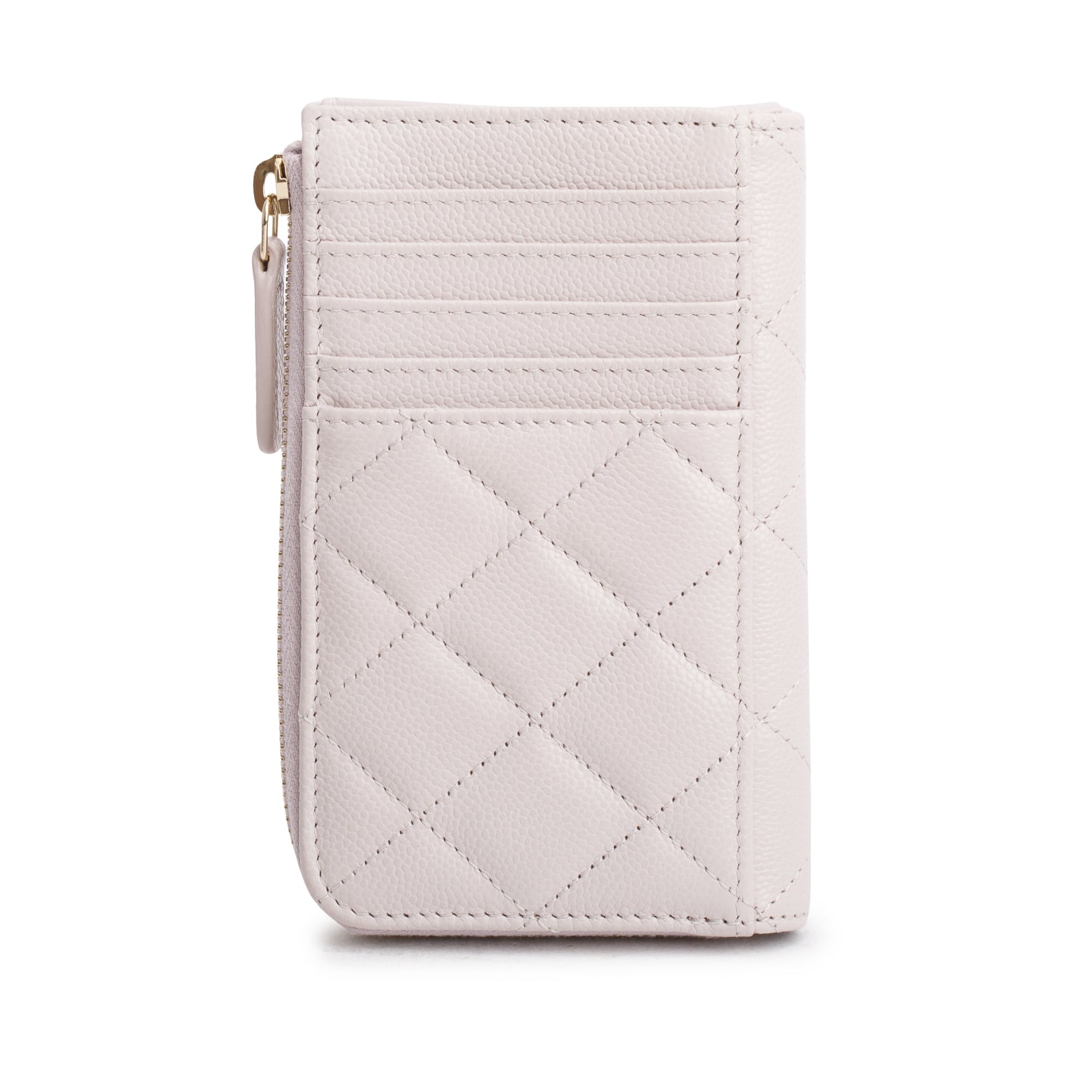 Chanel 2025 Pink Quilted Caviar Leather Classic Zipped Card Holder w/ Box & Receipt