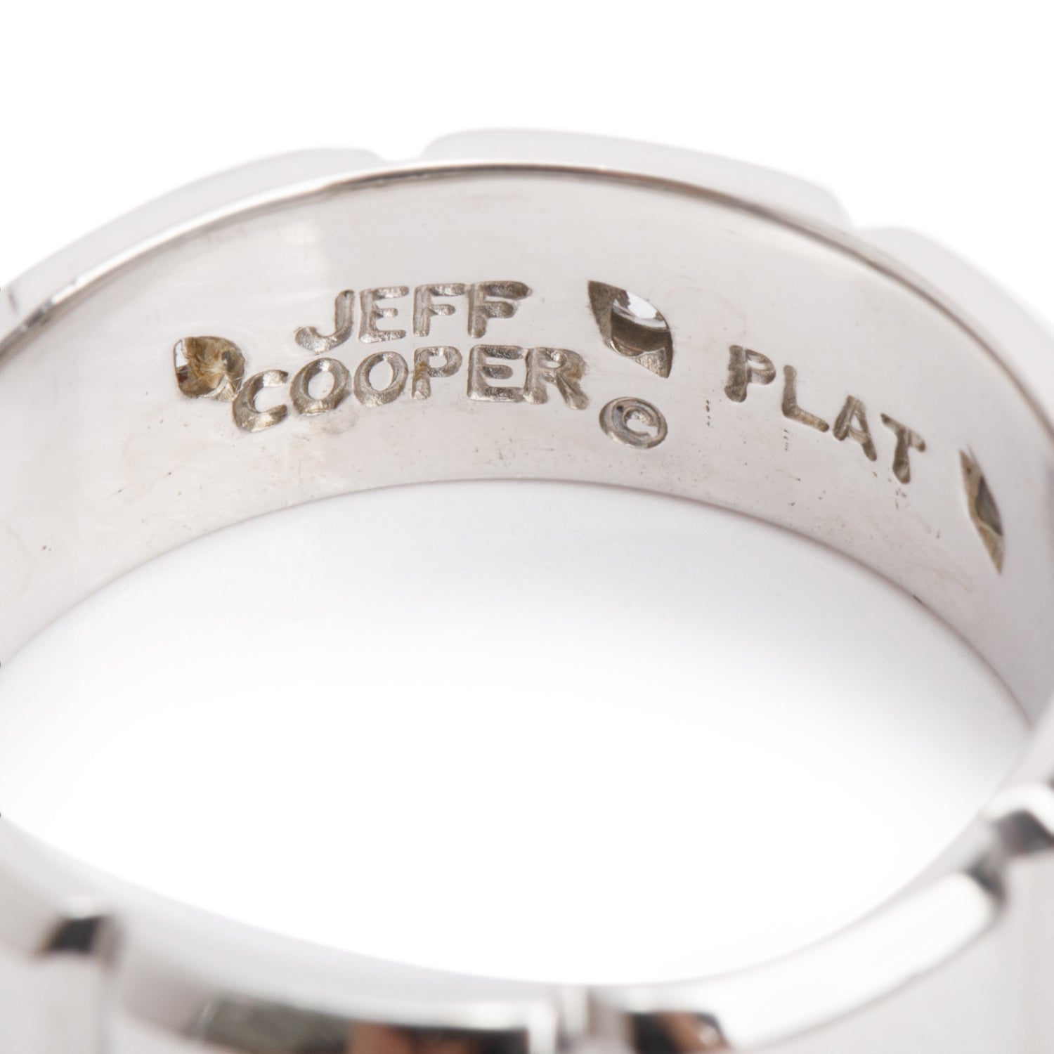 Jeff Cooper Platinum Diamond Ethan Men's Wedding Band Ring, Size 11
