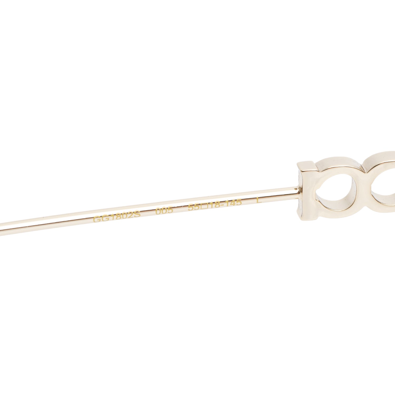 Gucci GG1802S Gold-Tone Metal Oval Frame Sunglasses