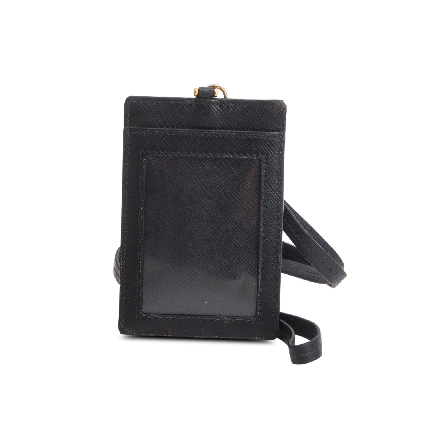 Prada x Universal Studios Black Saffiano Thunder Frankenstein Badge Holder