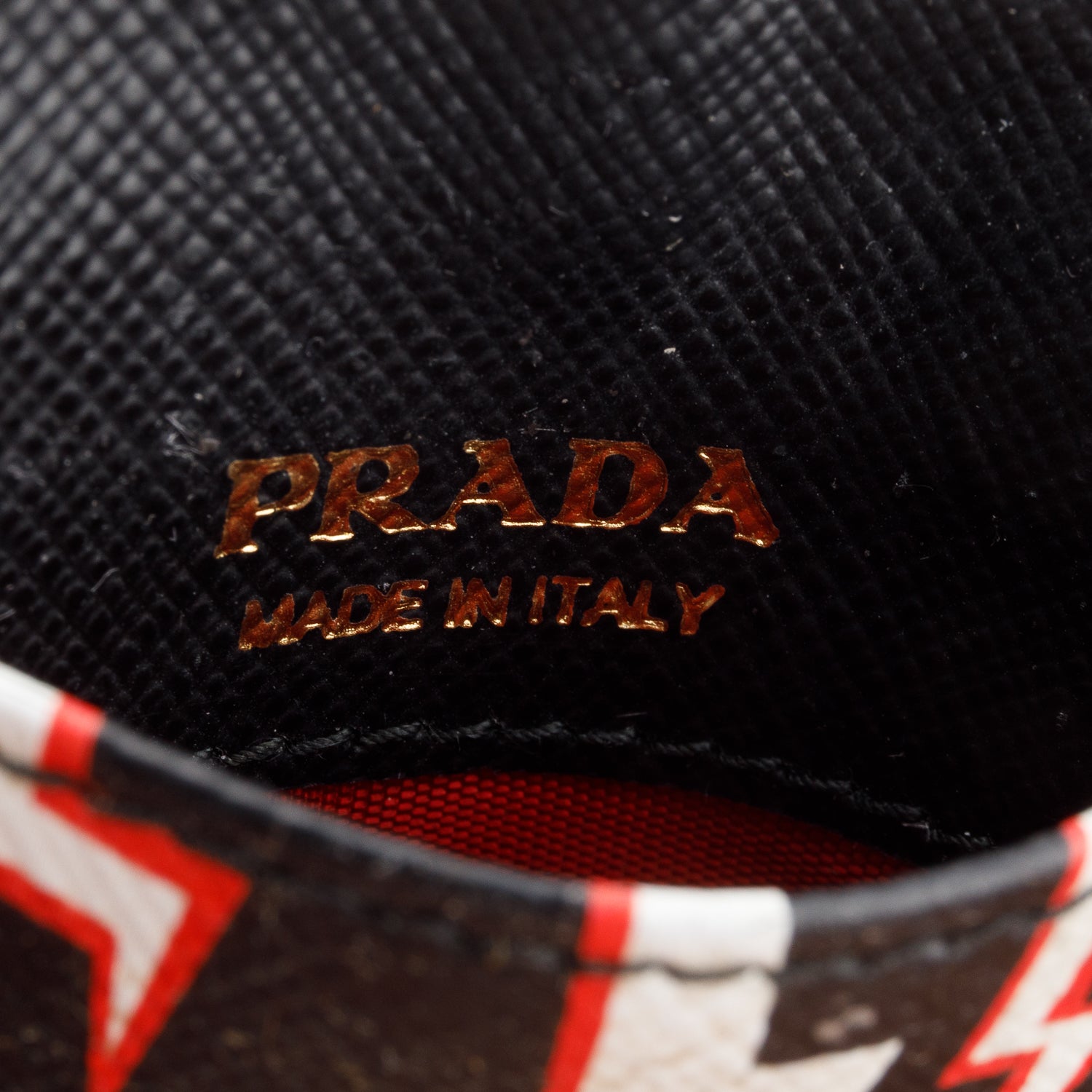 Prada x Universal Studios Black Saffiano Thunder Frankenstein Badge Holder