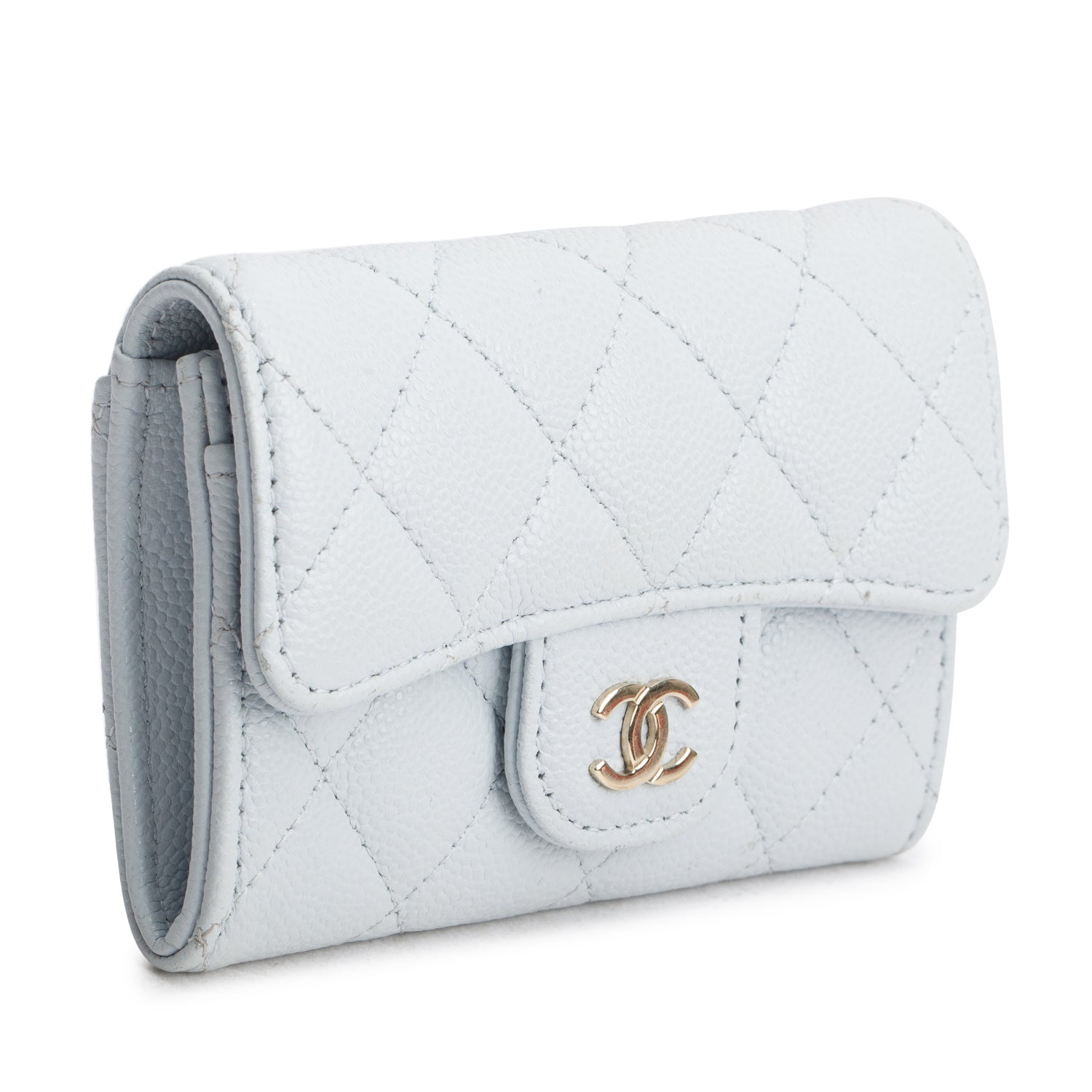 Chanel Blue Caviar Leather Classic Flap Card Holder