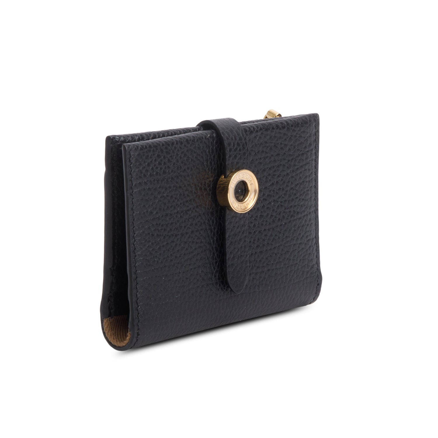 Burberry Black Grained Calfskin Edie Bi-Fold Wallet