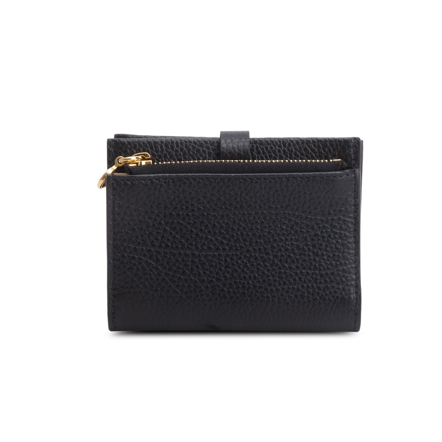 Burberry Black Grained Calfskin Edie Bi-Fold Wallet