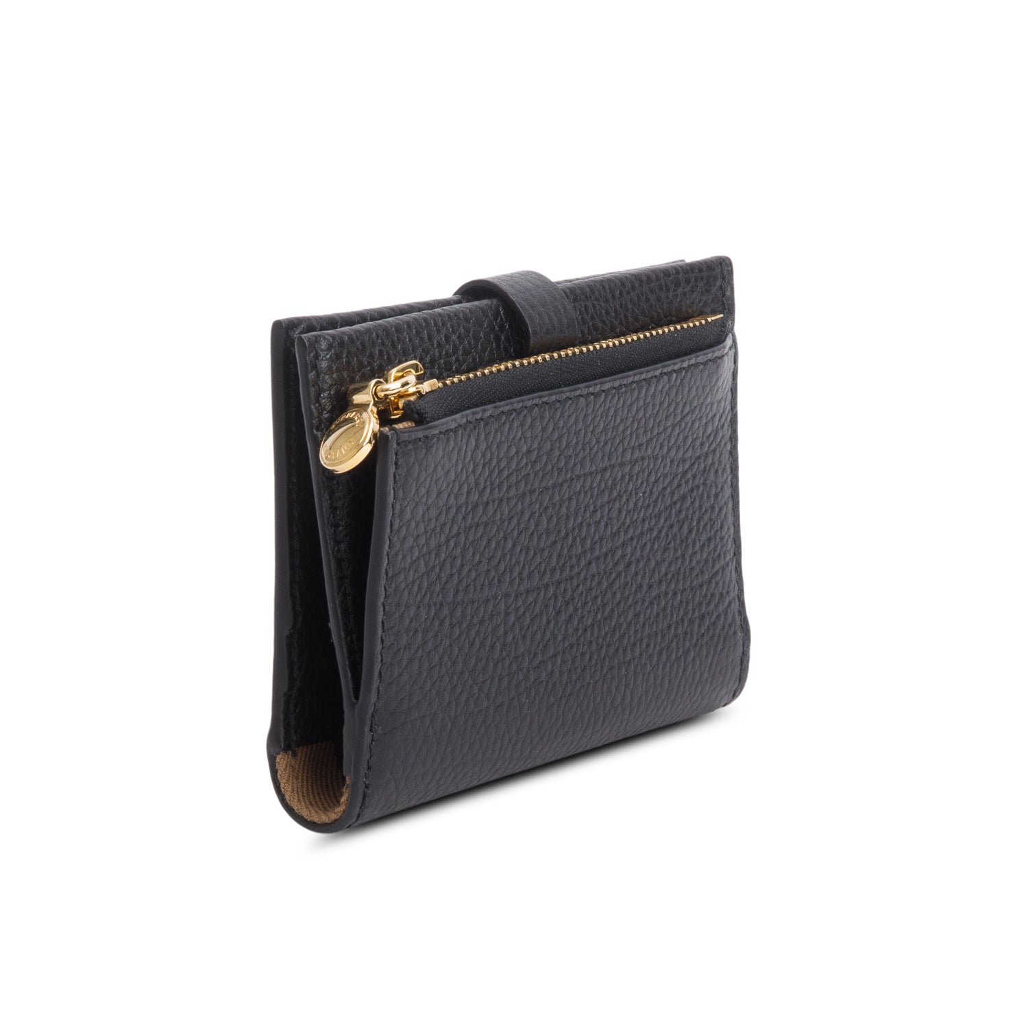Burberry Black Grained Calfskin Edie Bi-Fold Wallet