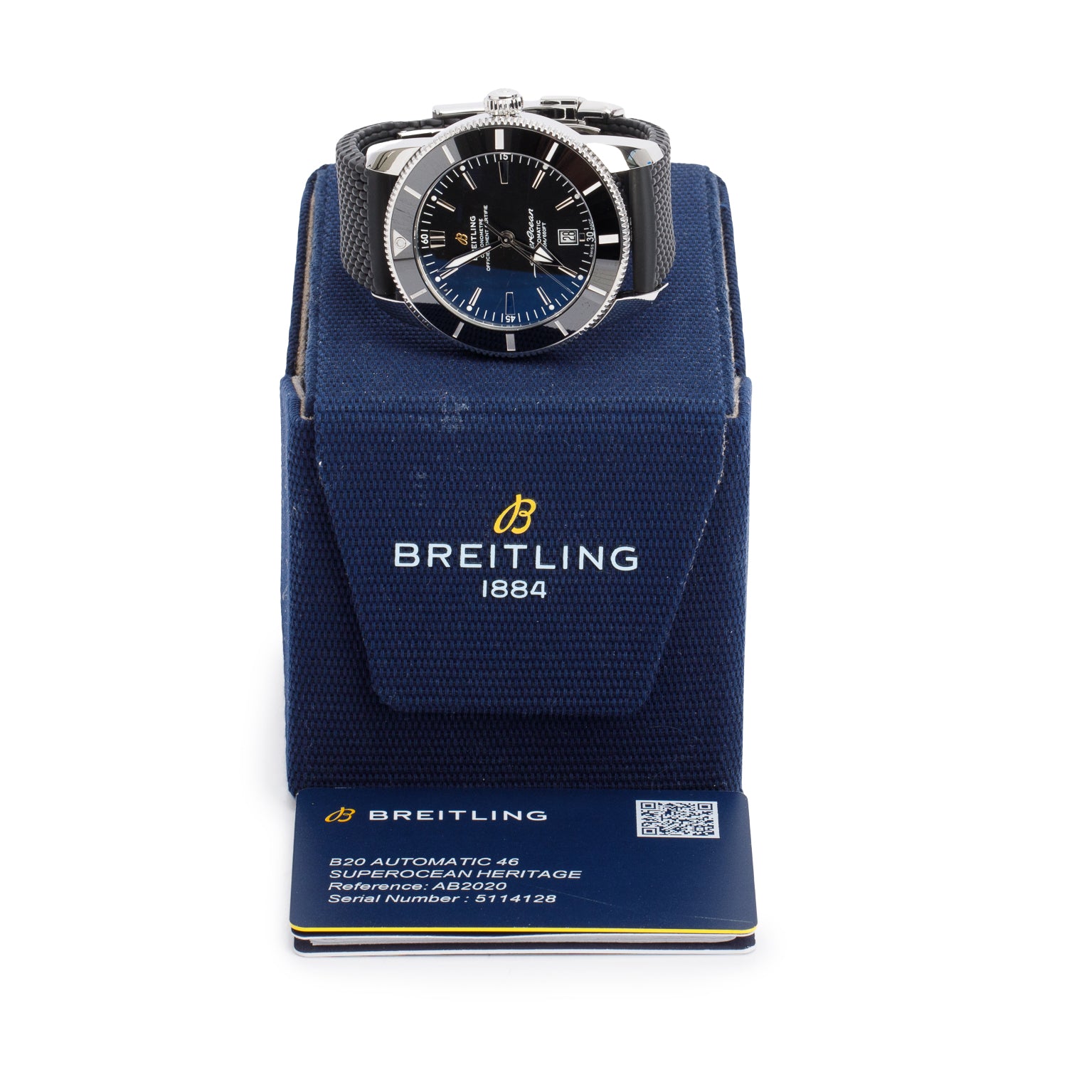Breitling Stainless Steel Superocean Heritage B20 46 MM Automatic Watch Black Dial AB2020 w/ Box & Papers