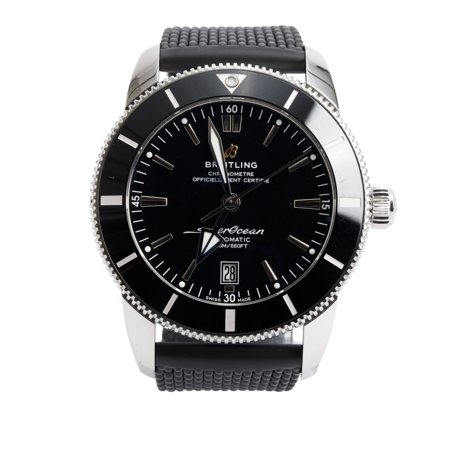 Breitling Stainless Steel Superocean Heritage B20 46 MM Automatic Watch Black Dial AB2020 w/ Box & Papers