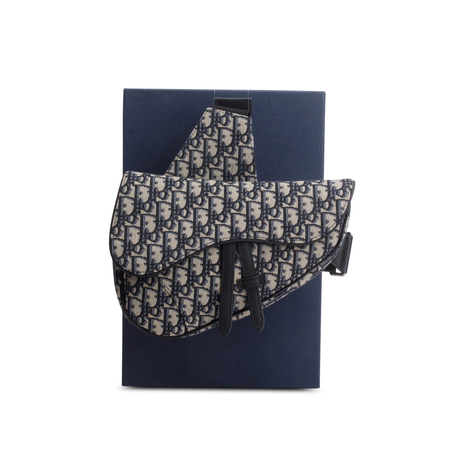 Christian Dior 2020 Blue Oblique Saddle Bag w/ Box & Authenticity Card