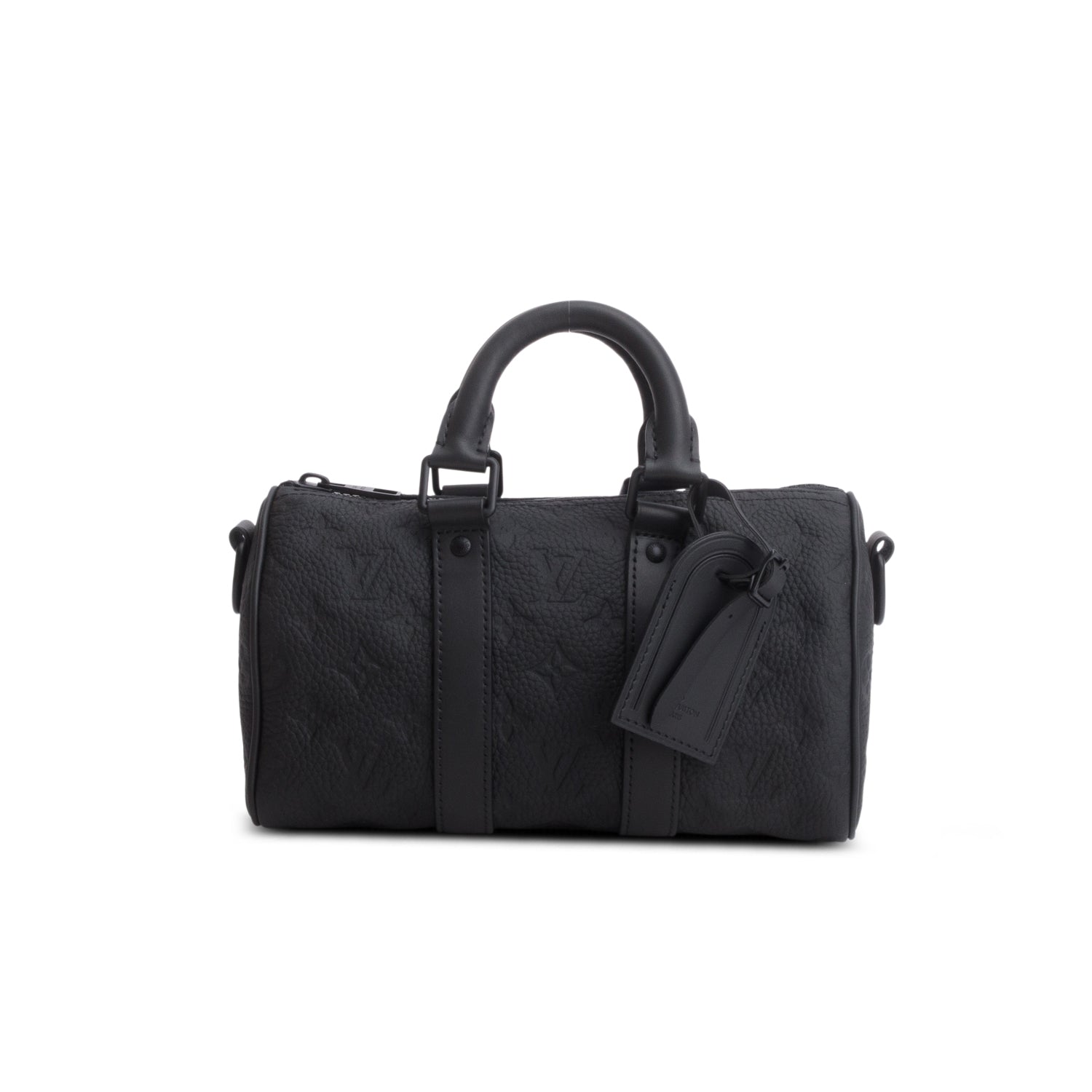 Louis Vuitton 2025 Black Monogram Taurillon Keepall Bandouliere 25 w/ Box, Receipt & Strap