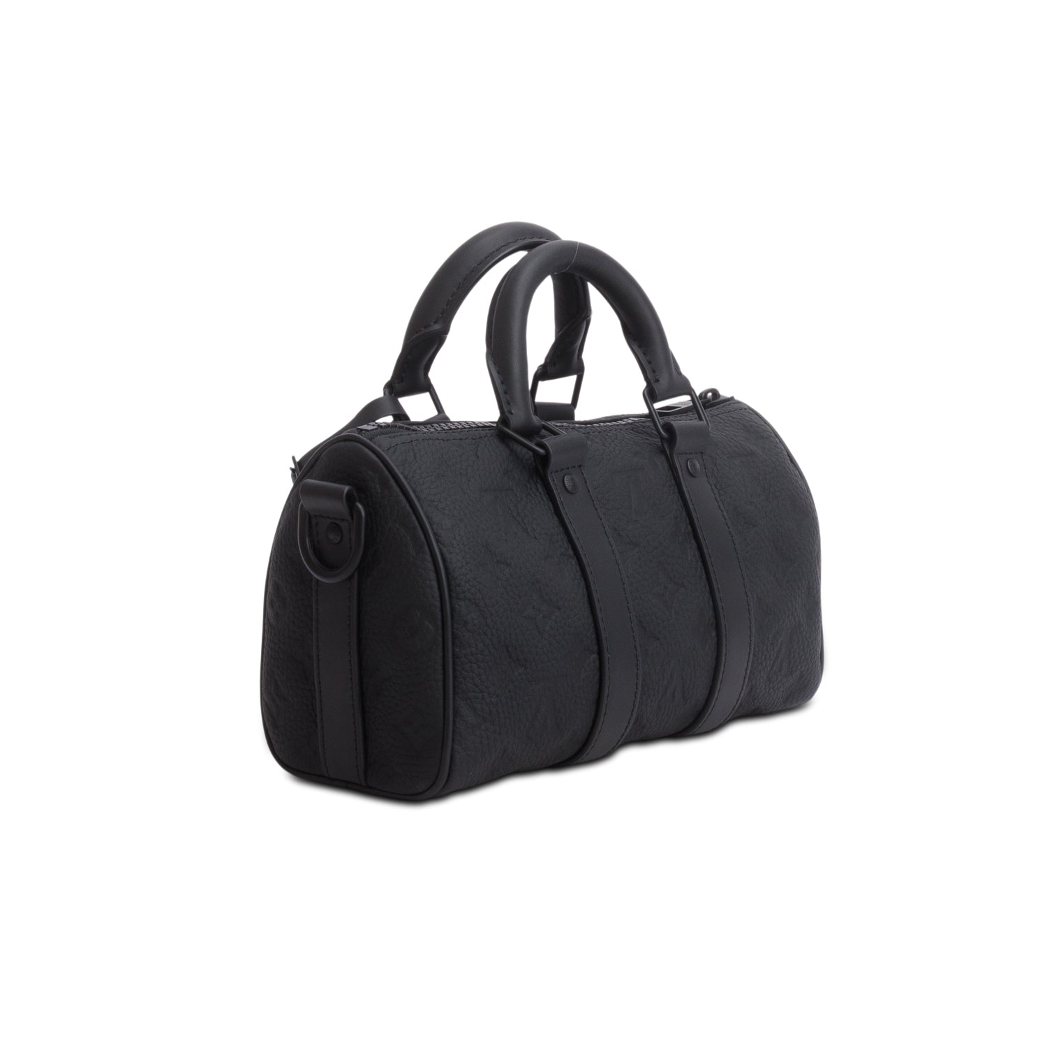 Louis Vuitton 2025 Black Monogram Taurillon Keepall Bandouliere 25 w/ Box, Receipt & Strap