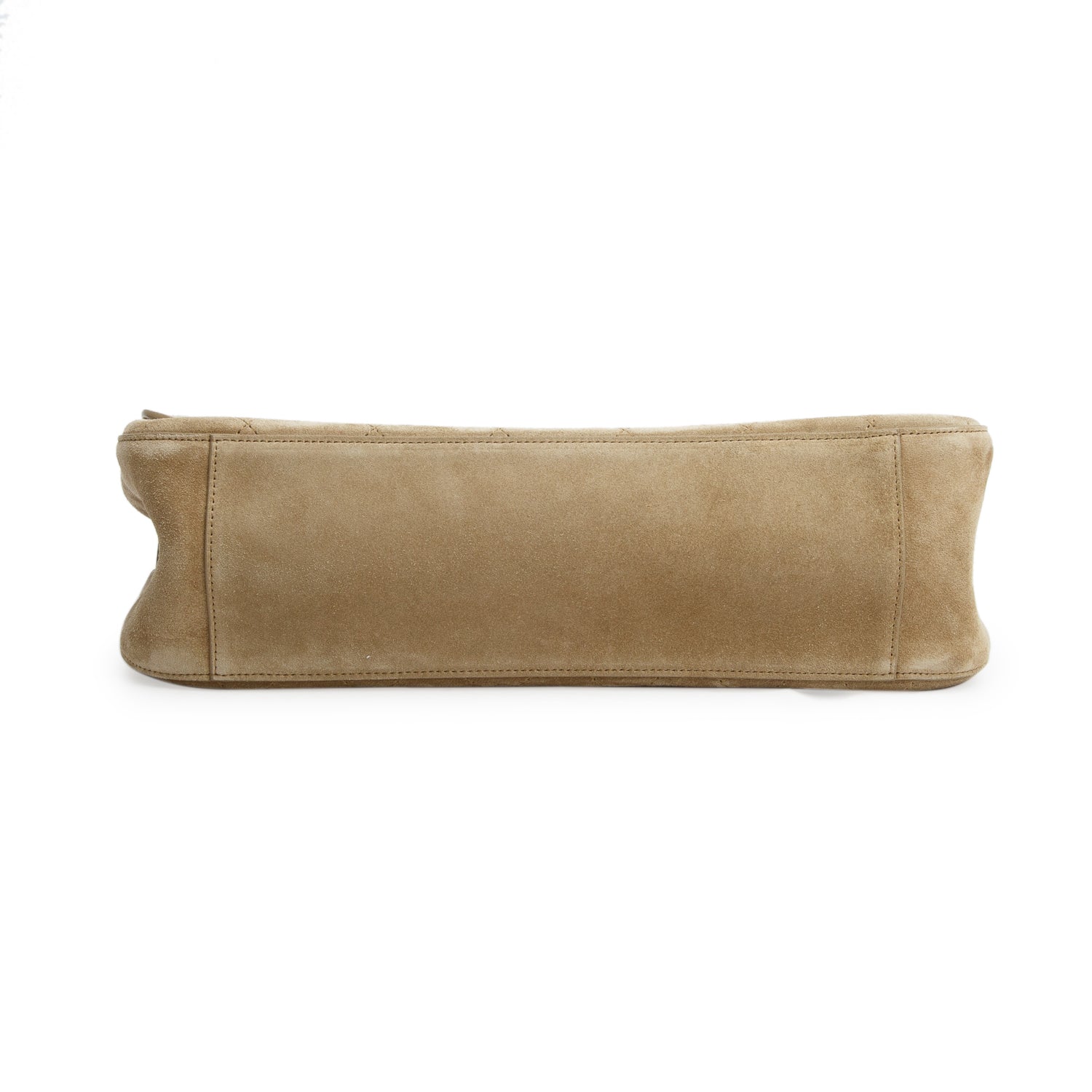Chanel 2026 Dark Beige Suede Quilted Maxi Flap w/ Box