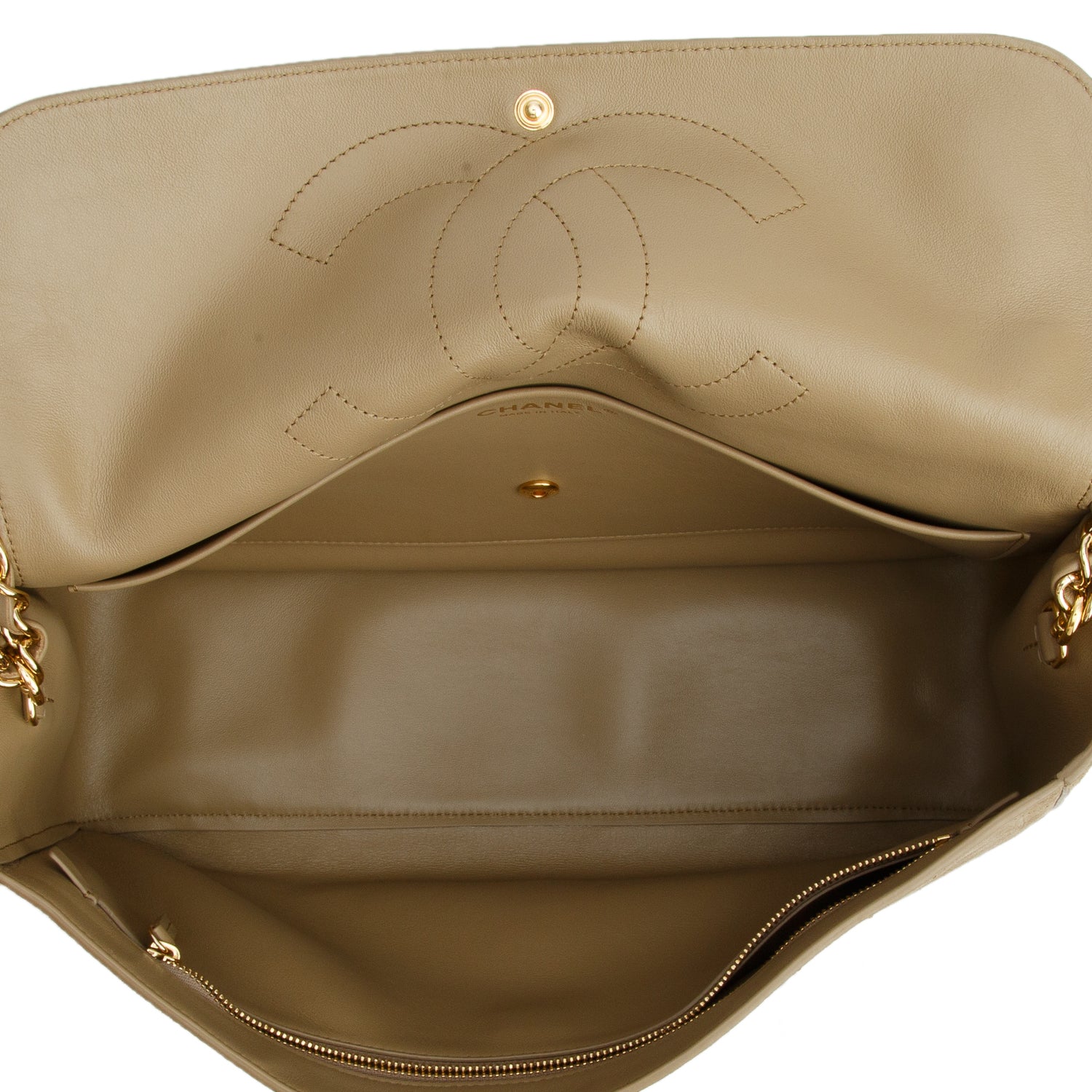 Chanel 2026 Dark Beige Suede Quilted Maxi Flap w/ Box