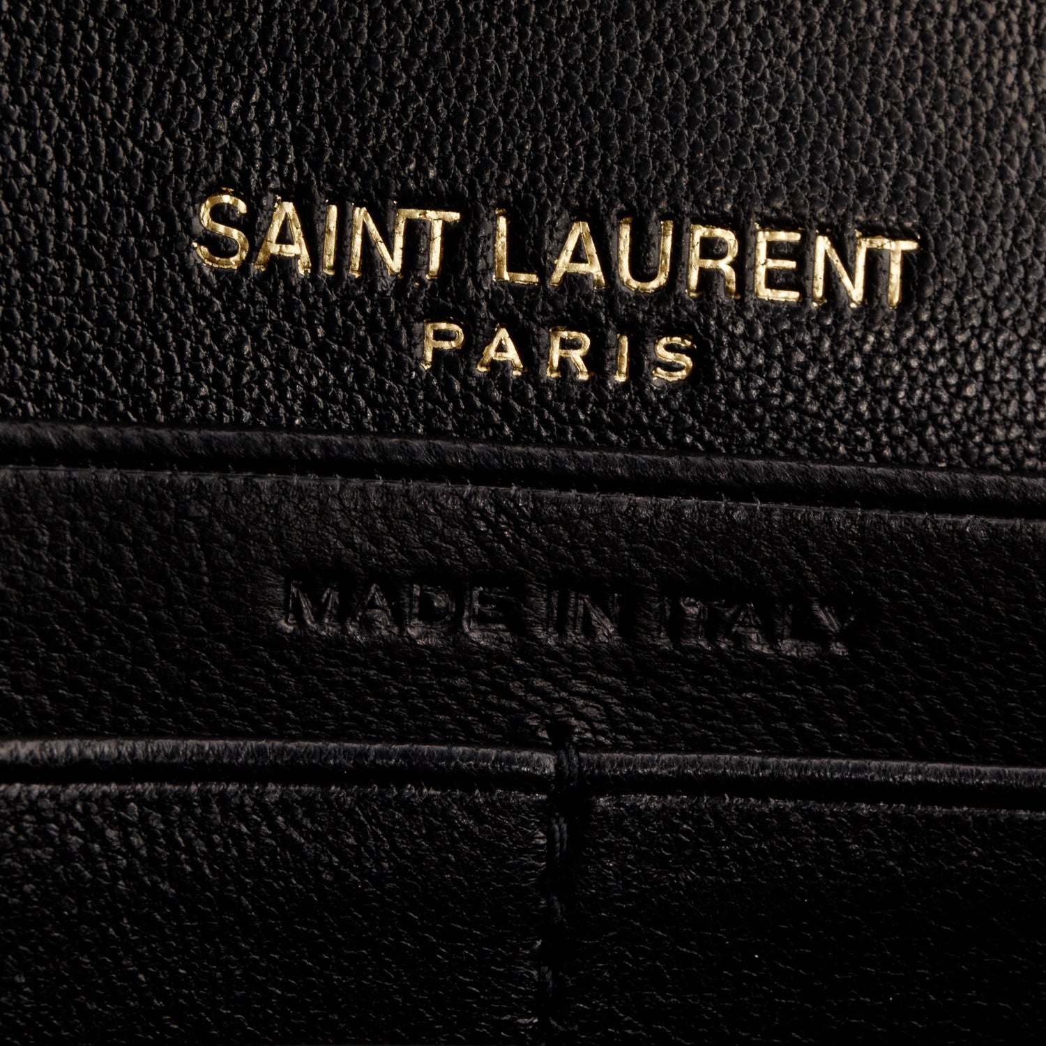 Saint Laurent Black 2022 Lambskin Carre Quilted Le Maillon Wallet on Chain w/ Box