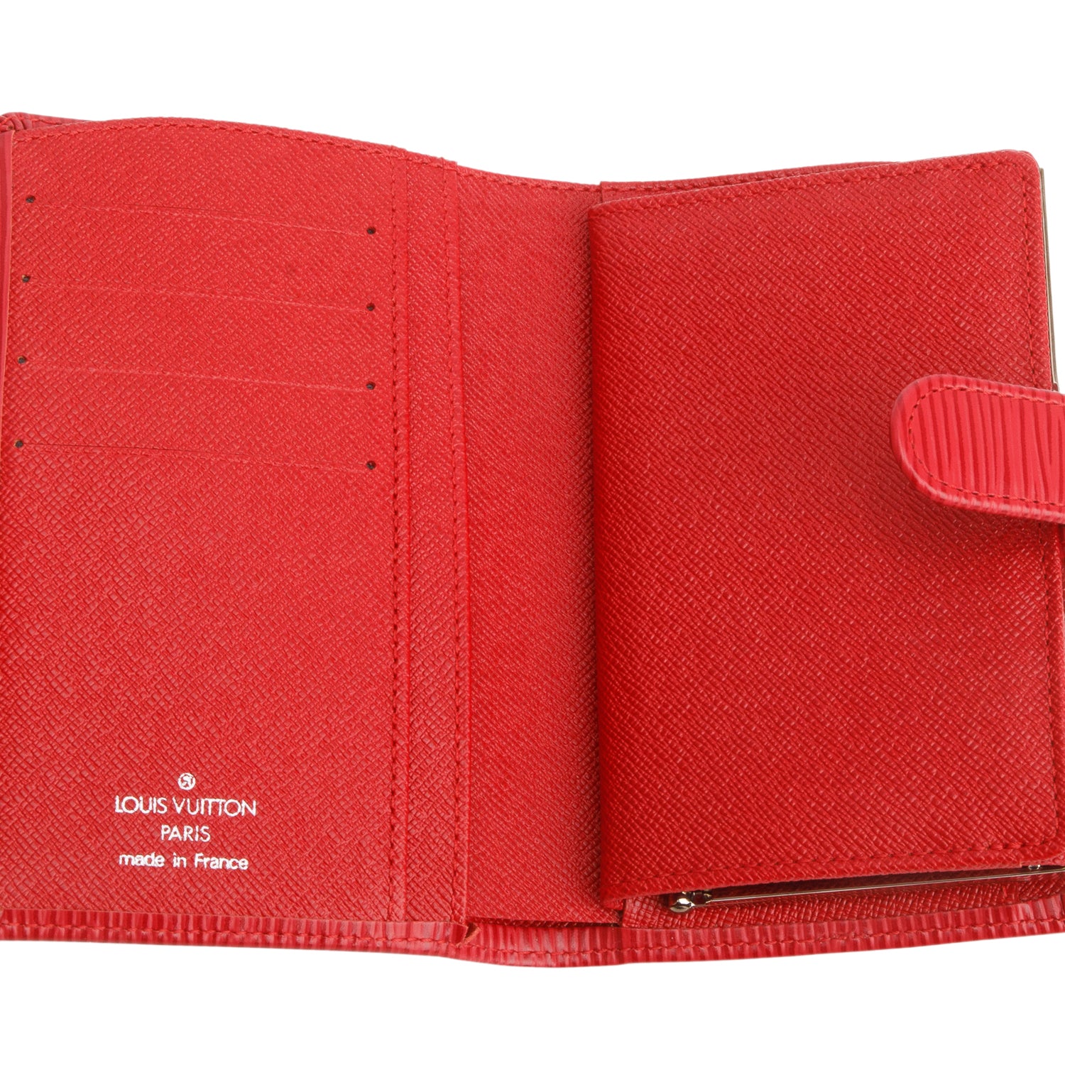 Louis Vuitton Red Epi French Purse Wallet