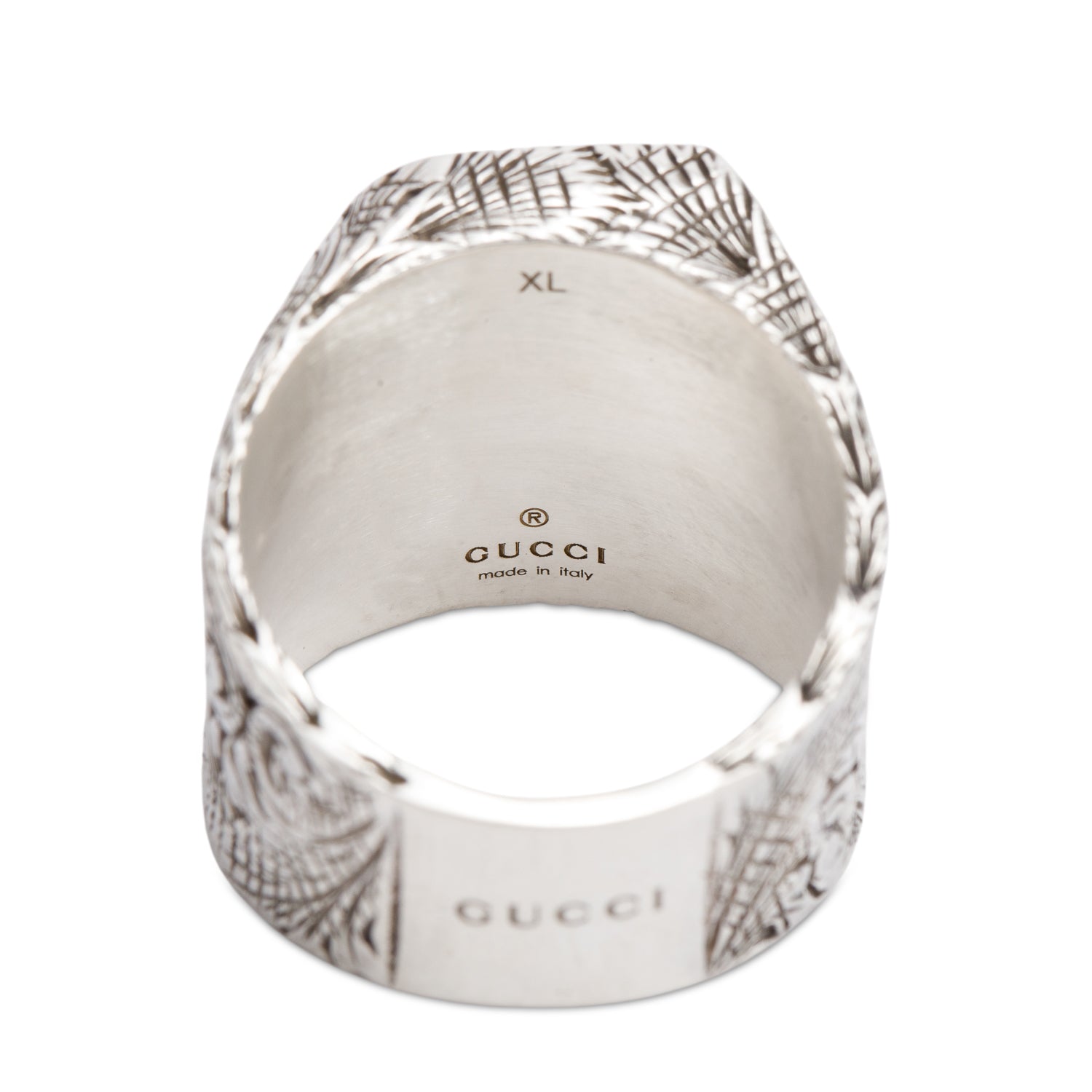 Gucci Sterling Silver Letter 'P' Signet Ring, Size XL 10.5