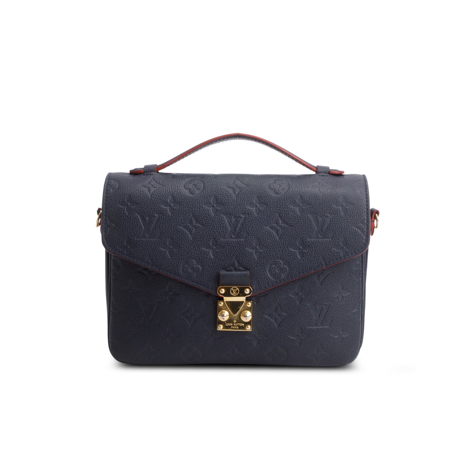Louis Vuitton Navy Monogram Empreinte Leather Pochette Metis w/ Box & Strap