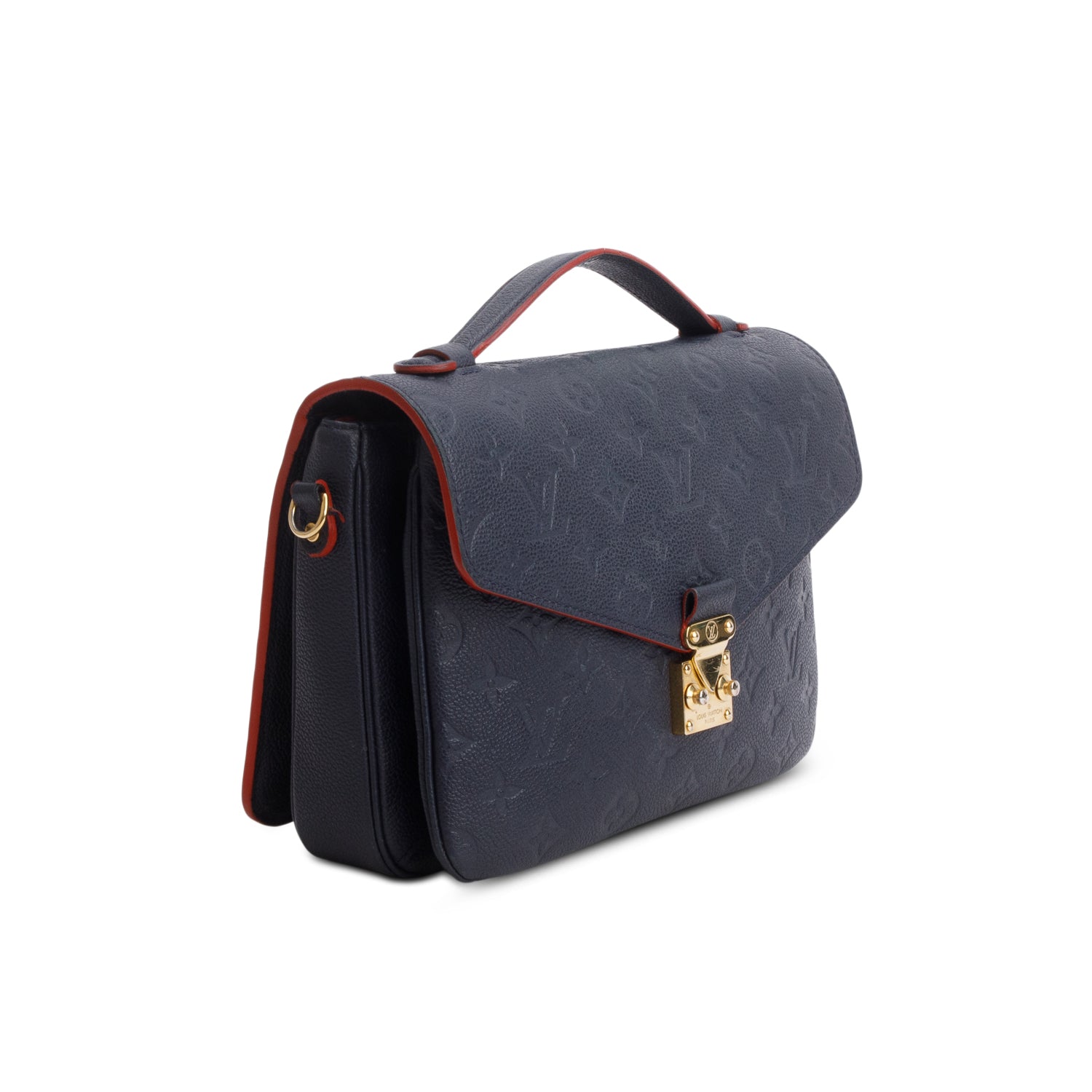 Louis Vuitton Navy Monogram Empreinte Leather Pochette Metis w/ Box & Strap