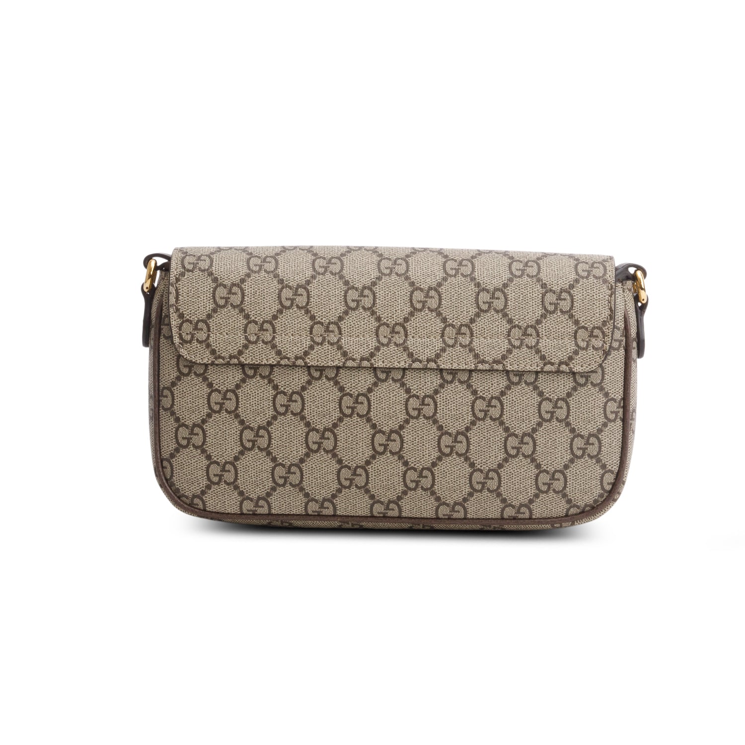 Gucci GG Supreme Monogram Textured Dollar Calfskin Web Mini Ophidia Envelope Shoulder Bag