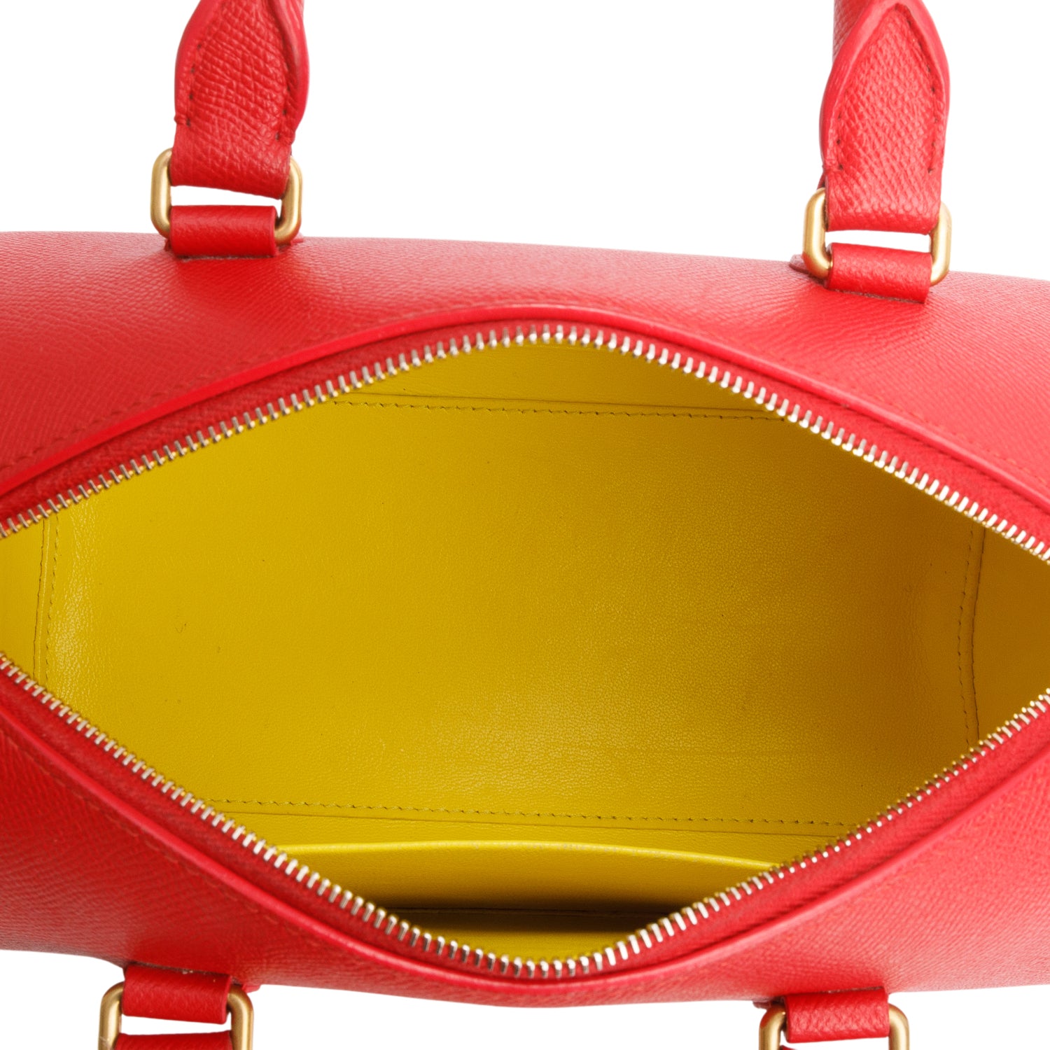 Balenciaga Red Signature Grained Calfskin Logo S Ville Bowling Bag w/ Strap