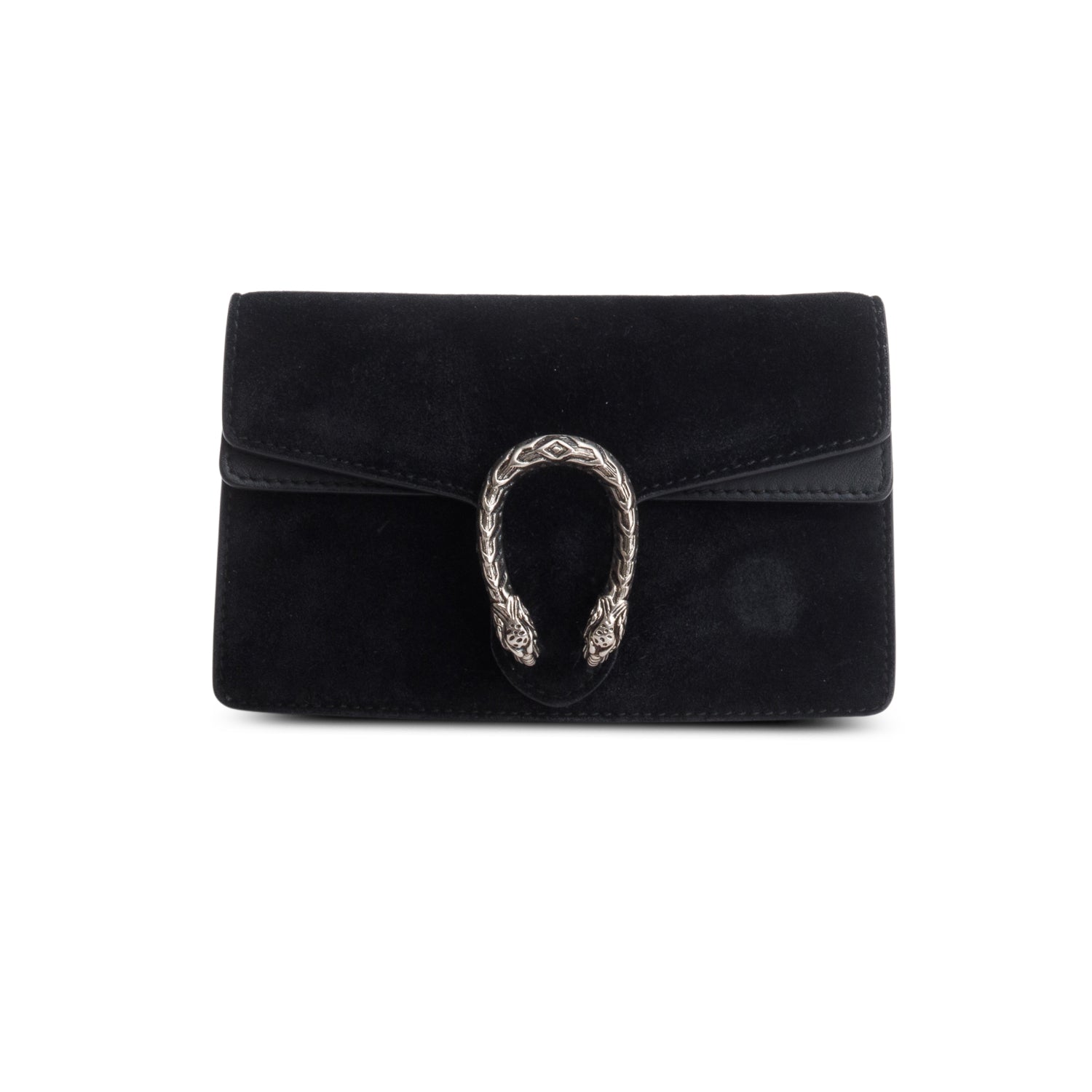 Gucci Black Suede Super Mini Dionysus Shoulder Bag w/ Box