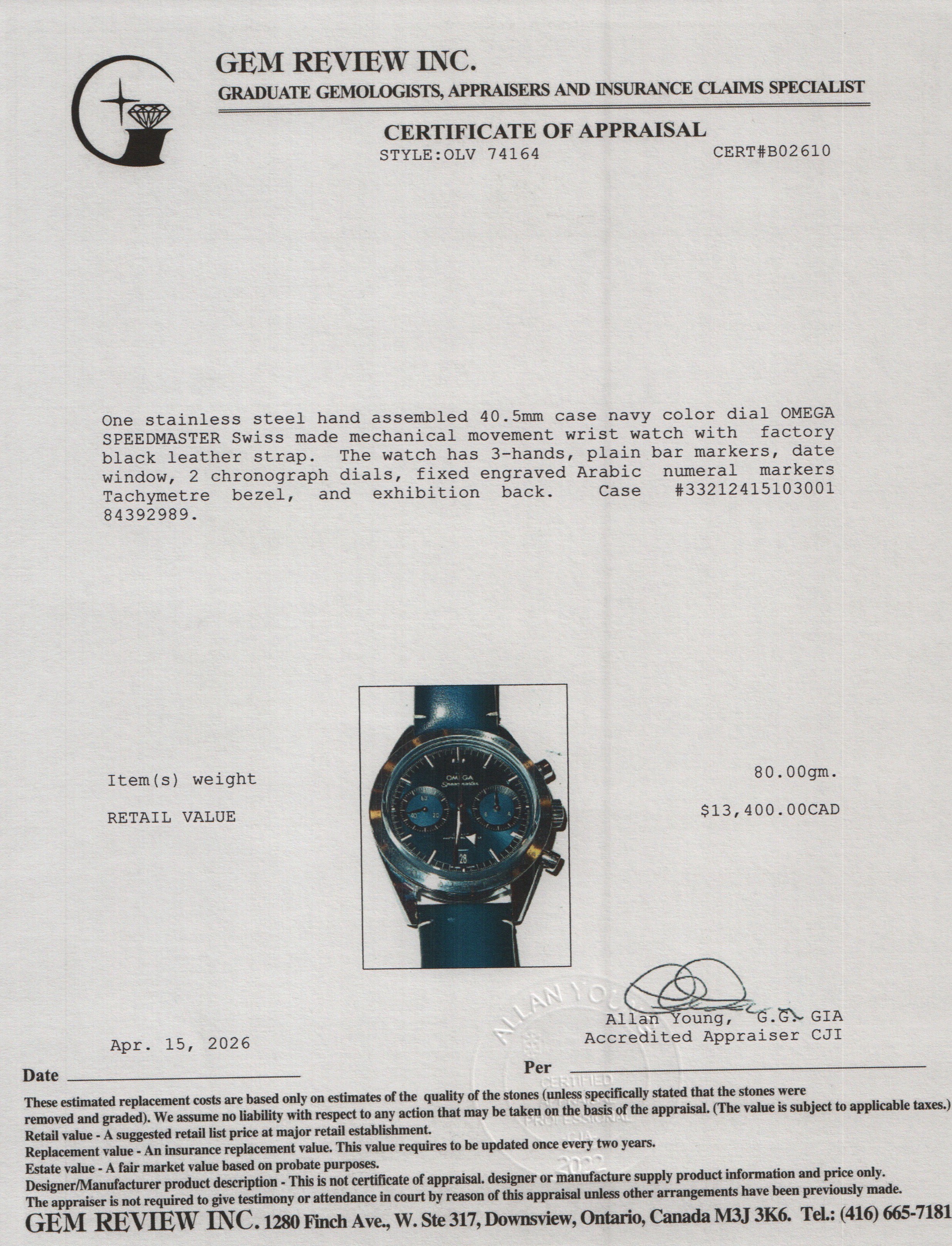 Omega 2024 Stainless Steel Speedmaster '57 40.5 MM Automatic Chronograph Watch Navy Dial w/ Box & Papers