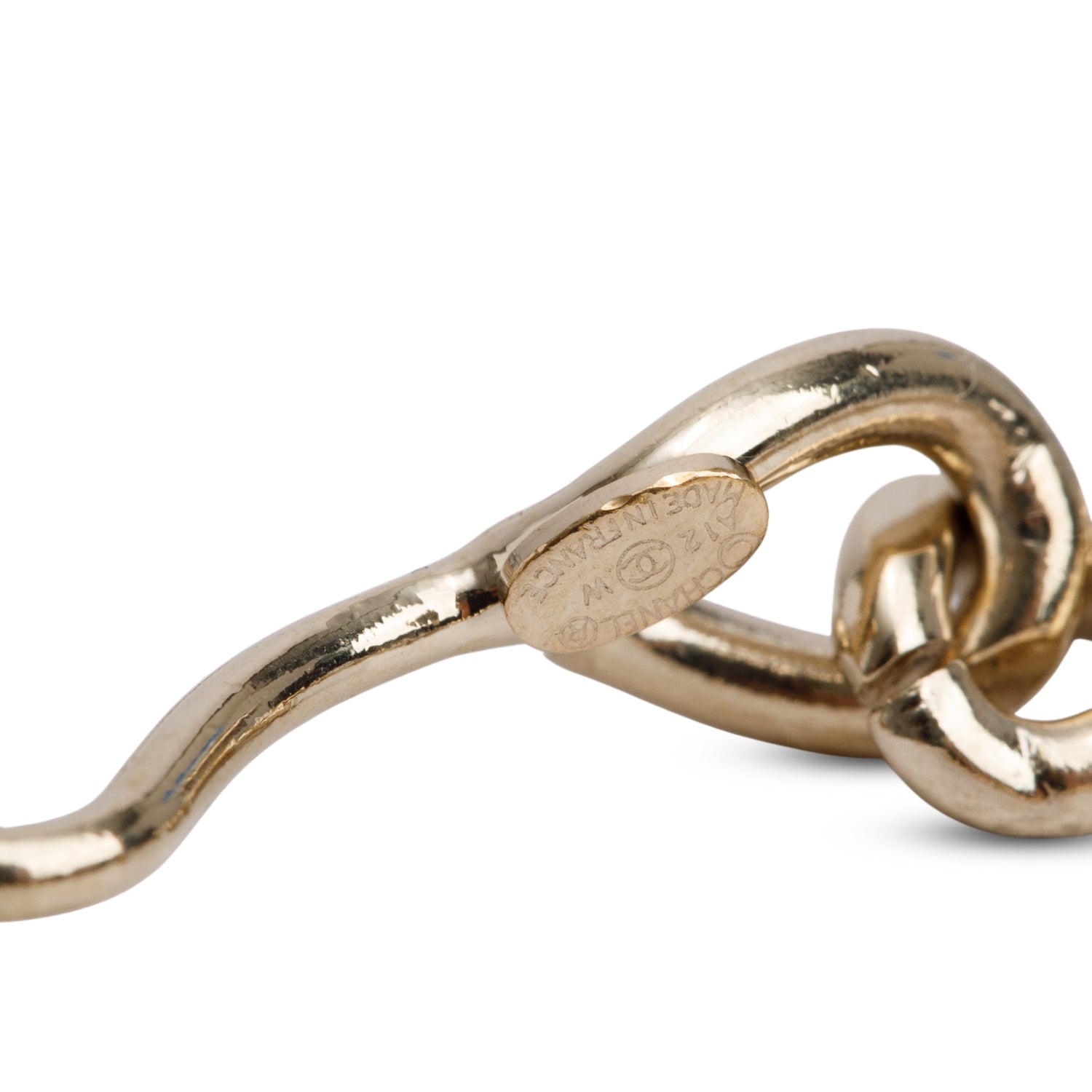 Chanel Gold-Plated Strass Logo Chain-Link Belt w/ Box