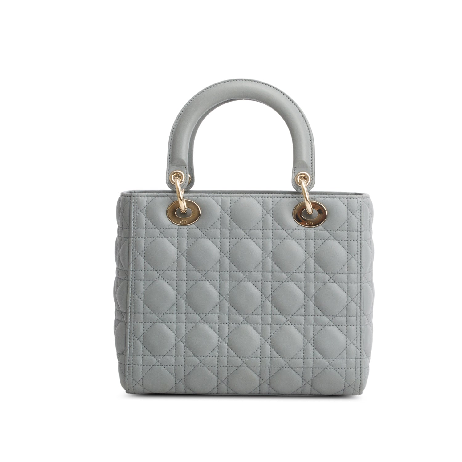Christian Dior 2021 Grey Cannage Lambskin Leather Medium Lady Dior Bag