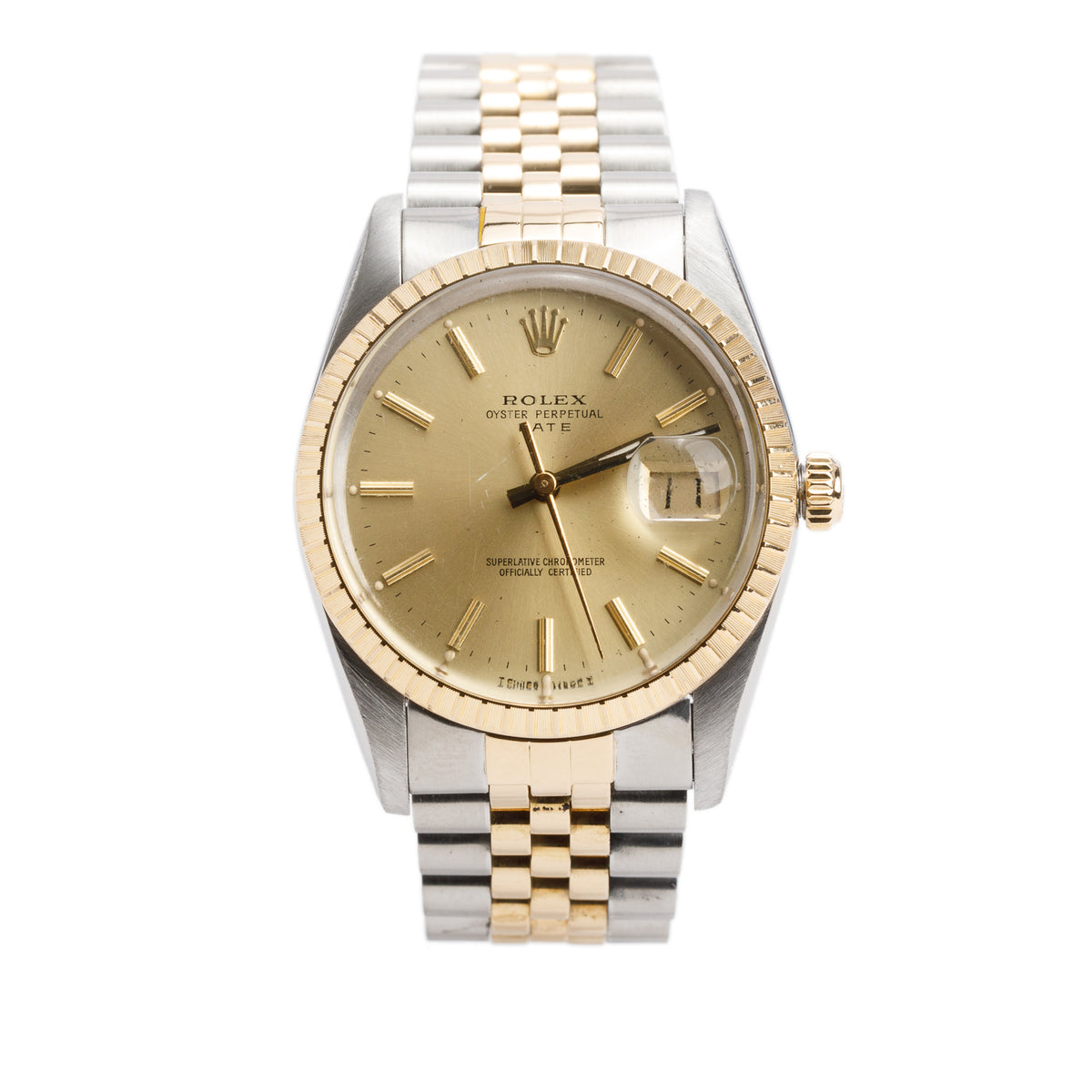 Rolex Stainless Steel & 18k Yellow Gold Oyster Perpetual Date 36 MM Au ...