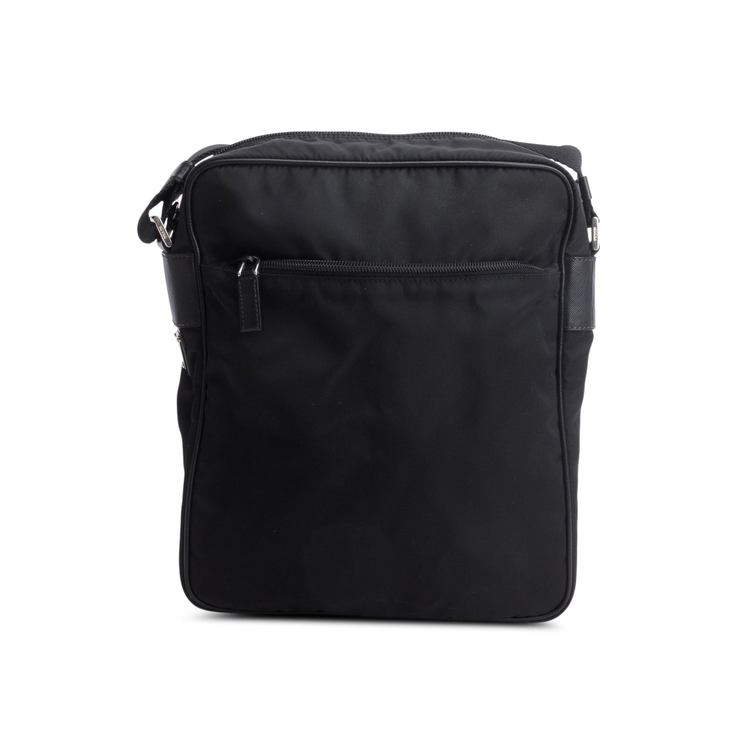 Prada Black Tessuto Nylon Saffiano Messenger Bag