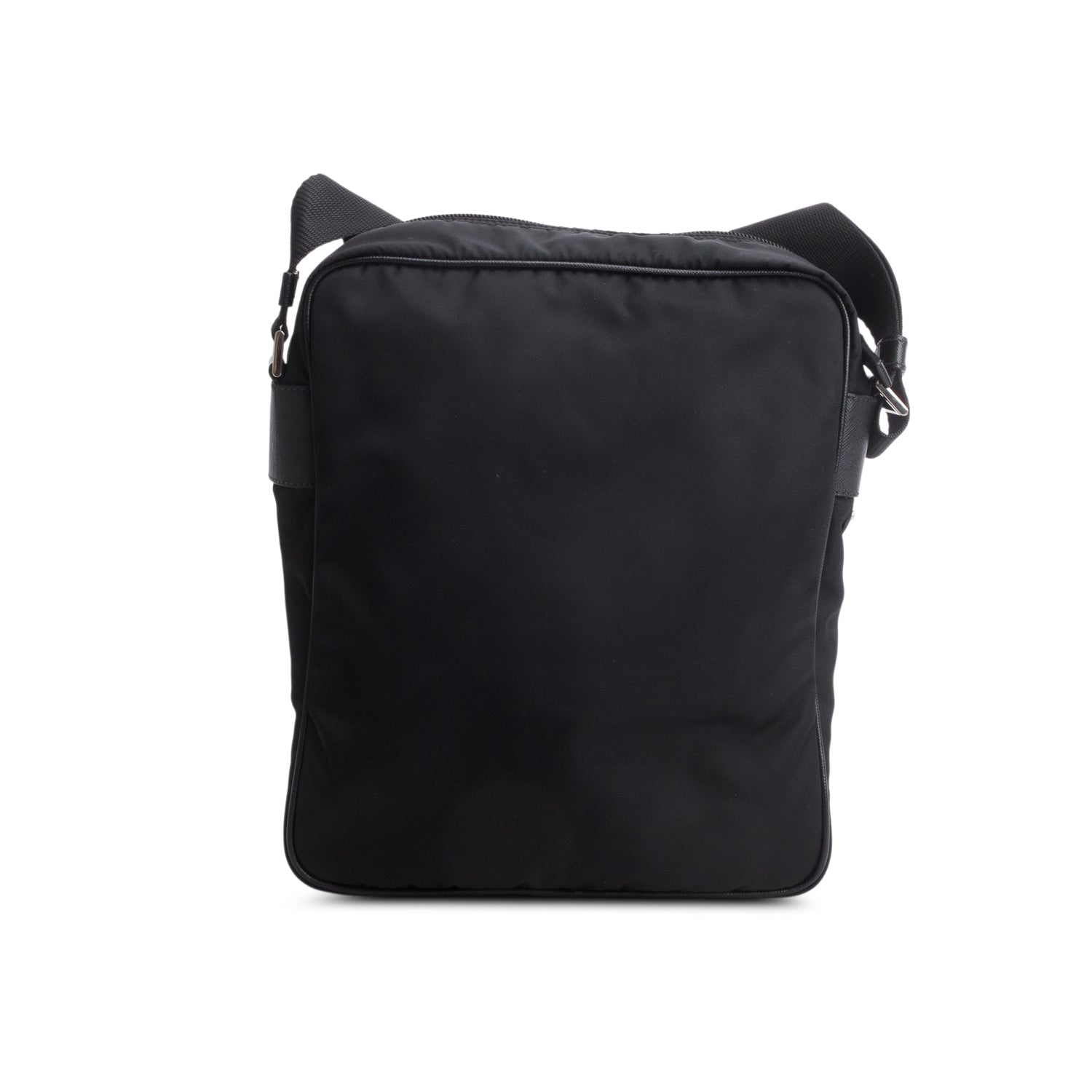Prada Black Tessuto Nylon Saffiano Messenger Bag